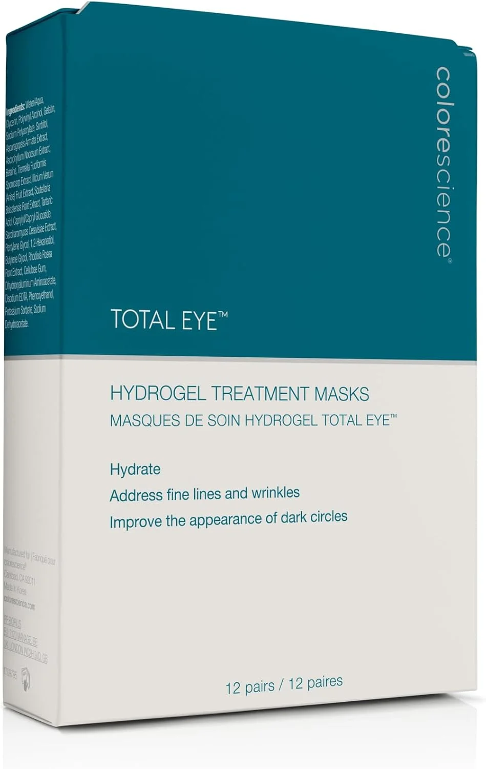 ماسک های درمان هیدروژل دور چشم Colorescience Total Eye، بسته 12 عددی