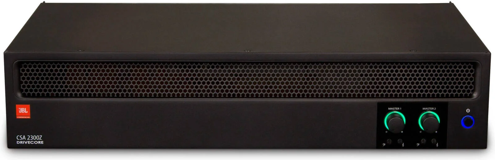 آمپلی فایر صوتی JBL CSA 2300Z، توان نامی 300 وات، خروجی دو کاناله، کنترل مستقل بیس و تریبل، ورودی های مونو جمع شونده Euroblock و RCA، فناوری DriveCore کرون، مشکی | CSA2300Z