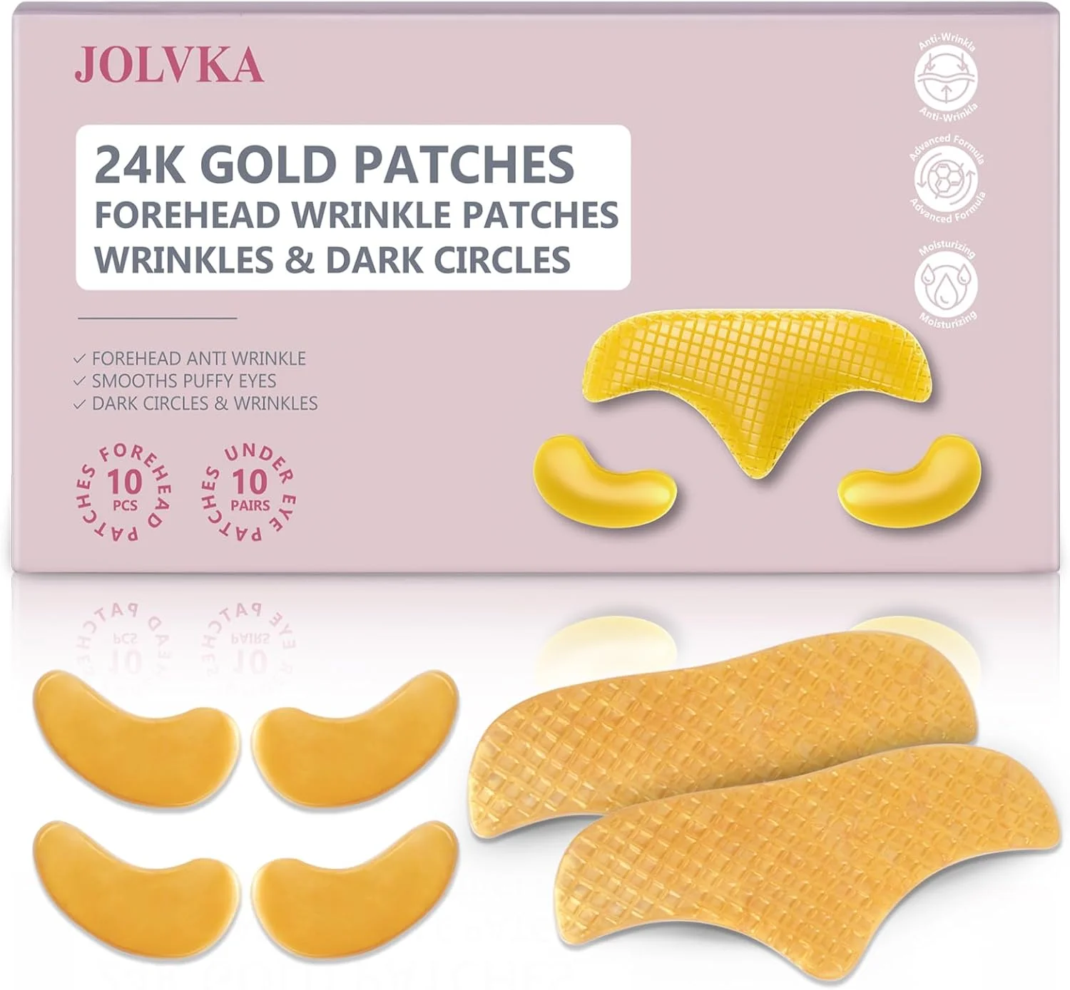 پچ های هیدروژل طلای 24K برای صورت - پچ های ضد چروک با کلاژن، درمان پیشانی و زیر چشم (20 ساشه طلایی) پچ های هیدروژل طلای 24K برای صورت - پچ های ضد چروک با کلاژن، درمان پیشانی و زیر چشم (20 ساشه طلایی)