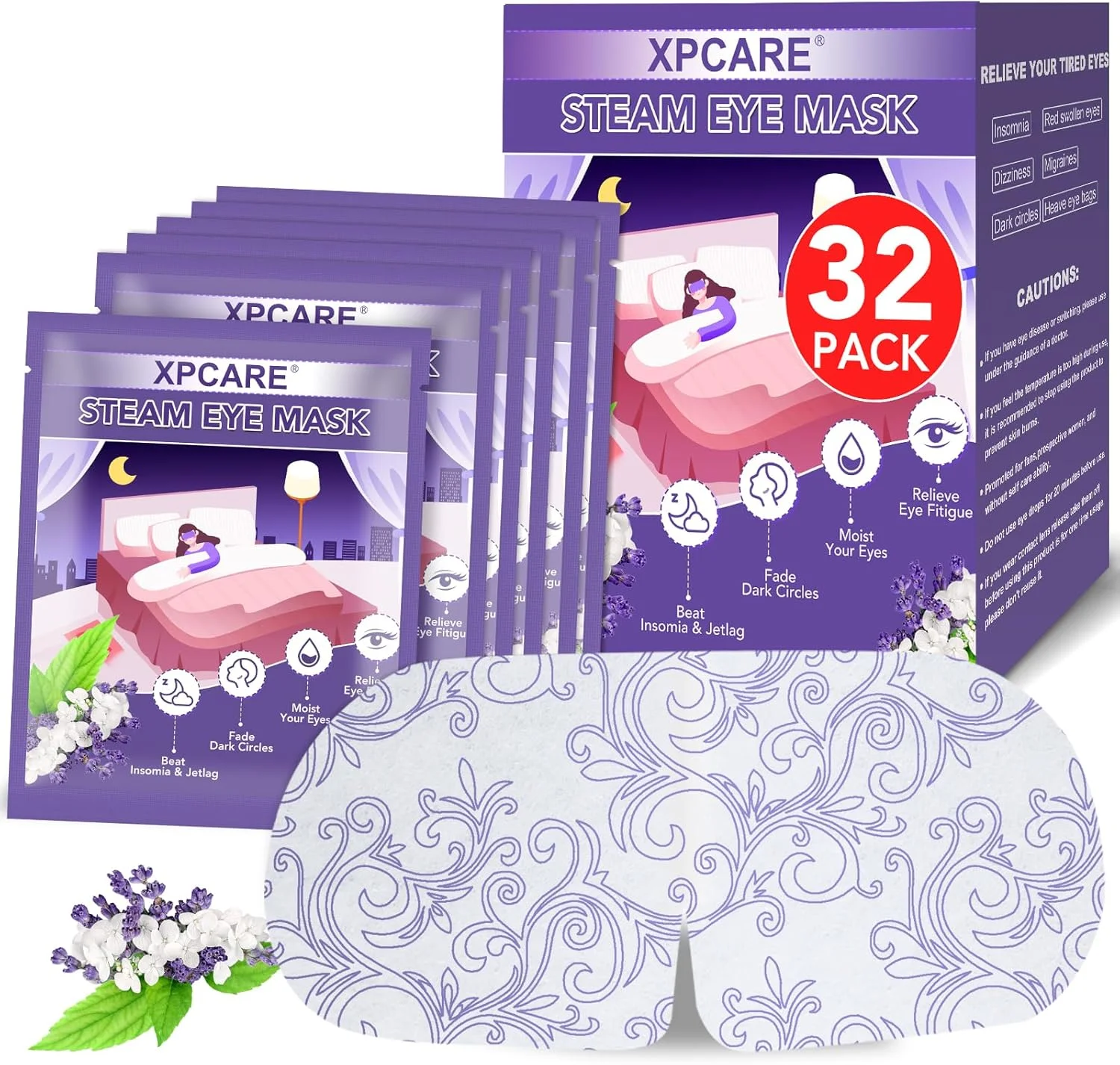 ماسک چشم بخار XPCARE بسته 32 عددی برای خشکی چشم، ماسک چشم گرم خواب SPA، ماسک چشم گرم یکبار مصرف برای سیاهی دور چشم، پف چشم، تسکین خستگی و استرس چشم (اسطوخودوس) ماسک چشم بخار XPCARE بسته 32 عددی برای خشکی چشم، ماسک چشم گرم خواب SPA، ماسک چشم گرم یکبار مصرف برای سیاهی دور چشم، پف چشم، تسکین خستگی و استرس چشم (اسطوخودوس)
