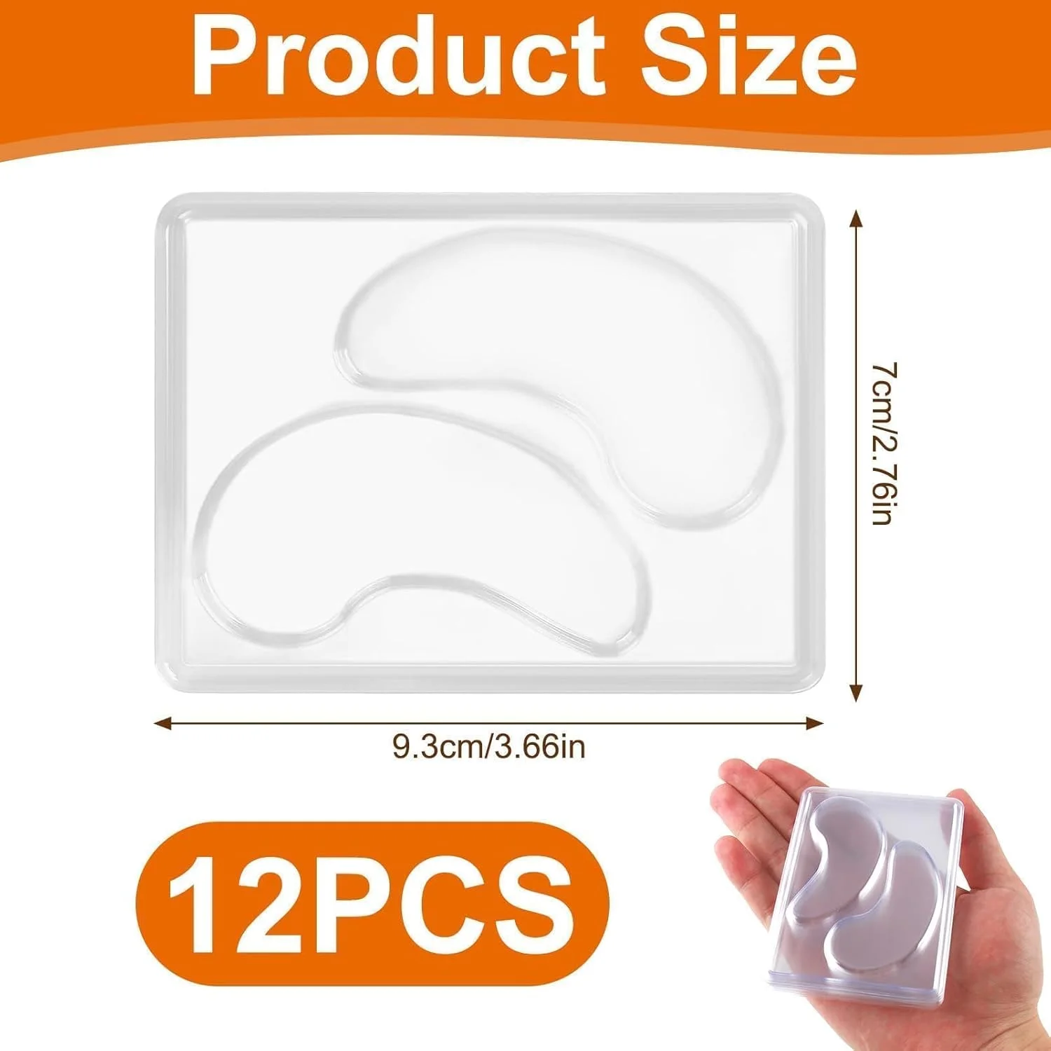 مجموعه 12 عددی قالب ماسک چشم DIY، قالب های حرفه ای ماسک صورت DIY، قالب های شفاف ماسک چشم، شابلون، لوازم جانبی دستگاه صورت برای مراقبت از پوست، قابل استفاده مجدد