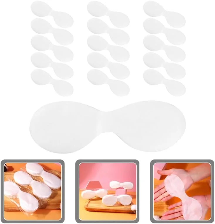 ۱۰۰ عدد پد چشم یکبار مصرف، ماسک کاغذی پشمی برای ماسک های چشم خانگی، مواد ملایم و تنفسی برای مراقبت از چشم، مناسب برای سفر و فعالیت های اسپا