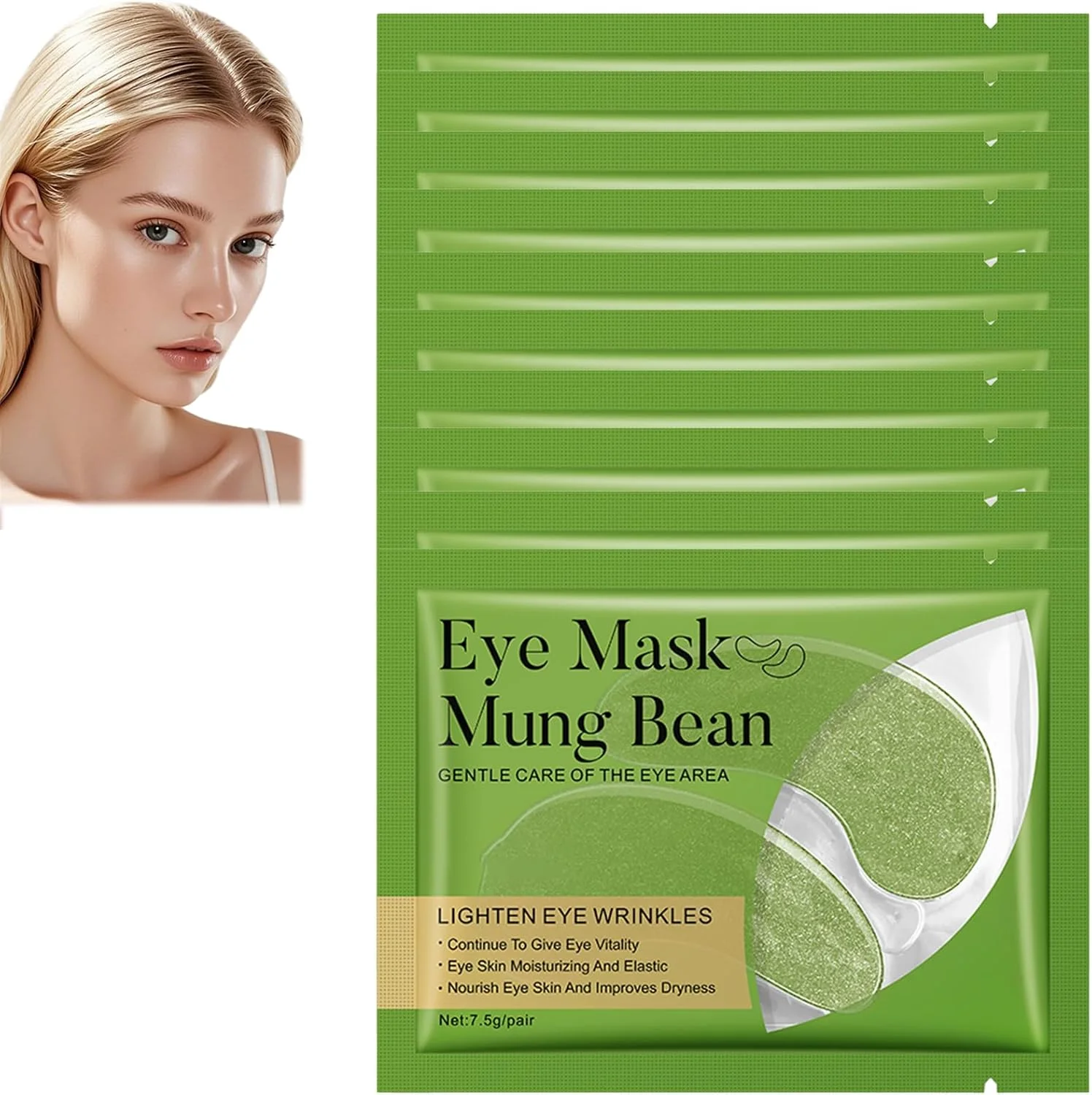 بسته 10 عددی پدهای دور چشم برای کاهش تیرگی، پدهای دور چشم کاهش دهنده تیرگی، ماسک مرطوب کننده چشم، برای پوست خشک و شکننده، برای آبرسانی مطلوب ناحیه دور چشم ماسک صورت4 (2)