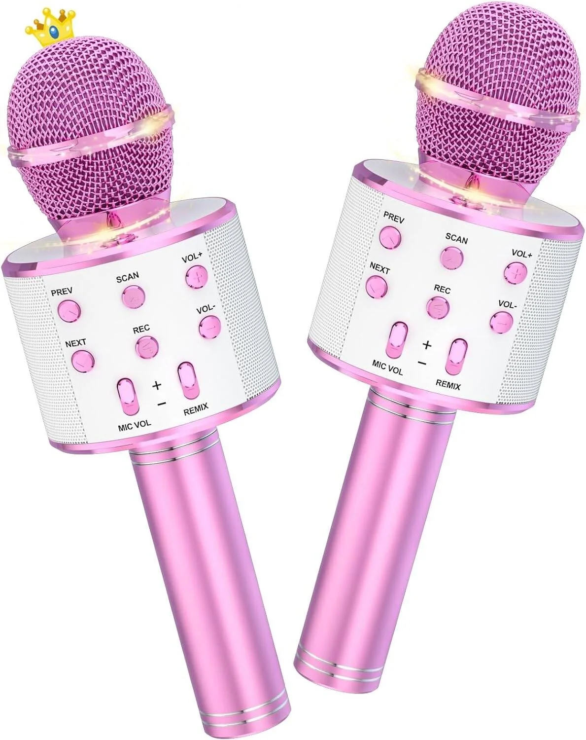 میکروفون کارائوکه کودکانه Ankuka، بسته 2 عددی، میکروفون کارائوکه بی سیم بلوتوثی برای آواز خواندن، دستگاه اسپیکر میکروفون دستی قابل حمل، اسباب بازی های کودکانه برای هدیه تولد دخترانه پسرانه، KTV خانگی (رنگ صورتی) میکروفون کارائوکه کودکانه Ankuka، بسته 2 عددی، میکروفون کارائوکه بی سیم بلوتوثی برای آواز خواندن، دستگاه اسپیکر میکروفون دستی قابل حمل، اسباب بازی های کودکانه برای هدیه تولد دخترانه پسرانه، KTV خانگی (رنگ صورتی)