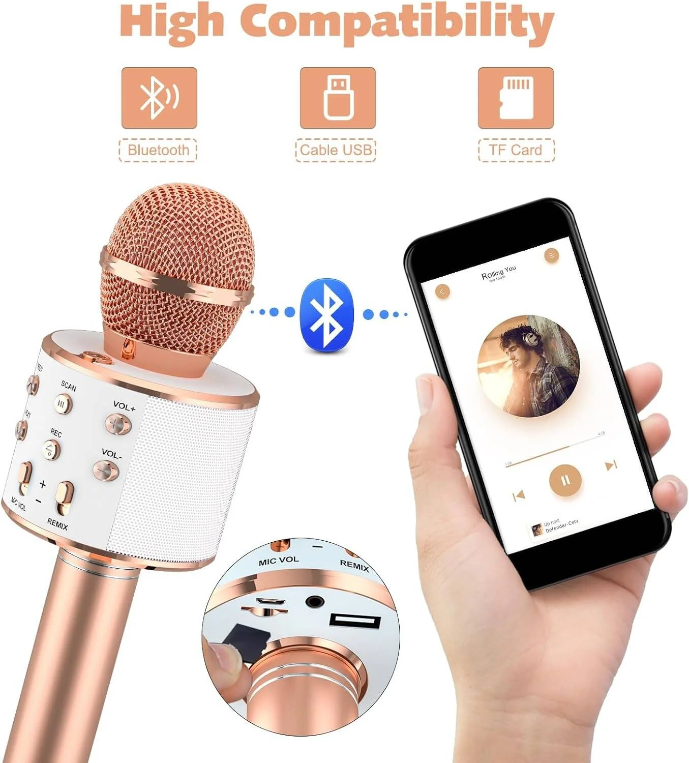 میکروفون کارائوکه کودکانه آنکوکا، بسته دو عددی، میکروفون کارائوکه بلوتوثی بی سیم برای آواز خواندن، دستگاه اسپیکر میکروفون دستی قابل حمل، هدیه تولد برای دختران و پسران 4-12 ساله (رزگلد و آبی) میکروفون کارائوکه کودکانه آنکوکا، بسته دو عددی، میکروفون کارائوکه بلوتوثی بی سیم برای آواز خواندن، دستگاه اسپیکر میکروفون دستی قابل حمل، هدیه تولد برای دختران و پسران 4-12 ساله (رزگلد و آبی)