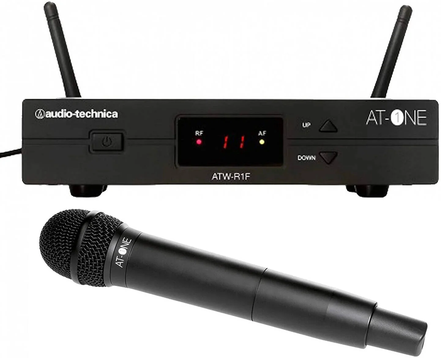 سیستم میکروفون فرستنده دستی Audio-Technica AT-One، عمر باتری طولانی تا 10 ساعت، نشانگرهای سطح RF و AF، سیستم دستی ATW 13، چراغ نشانگر RF، مشکی | ATW-13HH2 سیستم میکروفون فرستنده دستی Audio-Technica AT-One، عمر باتری طولانی تا 10 ساعت، نشانگرهای سطح RF و AF، سیستم دستی ATW 13، چراغ نشانگر RF، مشکی | ATW-13HH2