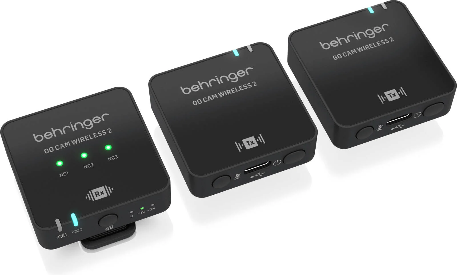 سیستم میکروفون بیسیم دوگانه گیرهای دیجیتال Behringer GO CAM WIRELESS 2 برای تولیدکنندگان محتوا، ظرفیت باتری 400 میلی آمپر ساعت، اتصال دهنده 3.5 میلیمتری و Type-C، مشکی | GOCAMWIRELESSII سیستم میکروفون بیسیم دوگانه گیرهای دیجیتال Behringer GO CAM WIRELESS 2 برای تولیدکنندگان محتوا، ظرفیت باتری 400 میلی آمپر ساعت، اتصال دهنده 3.5 میلیمتری و Type-C، مشکی | GOCAMWIRELESSII