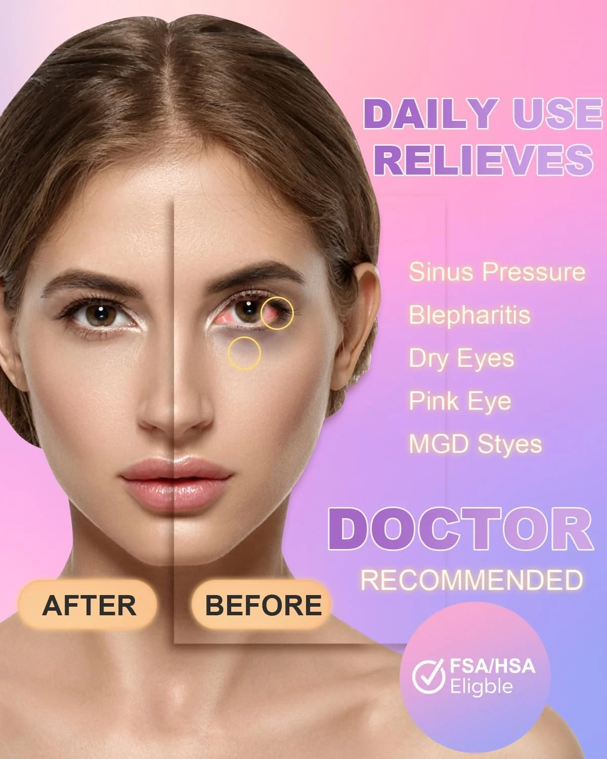 ماسک چشم رز کوارتز Ideayard، ماسک چشم کوچک کوارتز طبیعی برای رفع چین و چروک و پف (رز کوارتز-1)