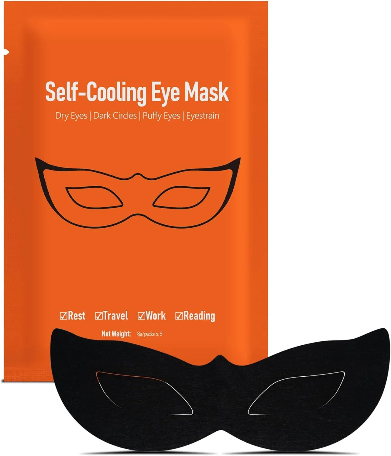 ماسک چشم خود خنک شونده برای خشکی چشم، سیاهی دور چشم، پف چشم، خستگی چشم، مناسب برای مسافرت، استفاده شبانه و کار