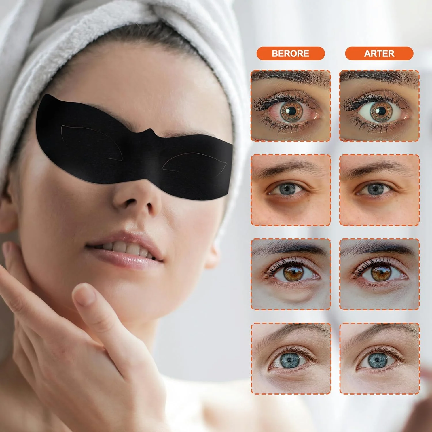 ماسک چشم خود خنک شونده برای خشکی چشم، سیاهی دور چشم، پف چشم، خستگی چشم، مناسب برای مسافرت، استفاده شبانه و کار
