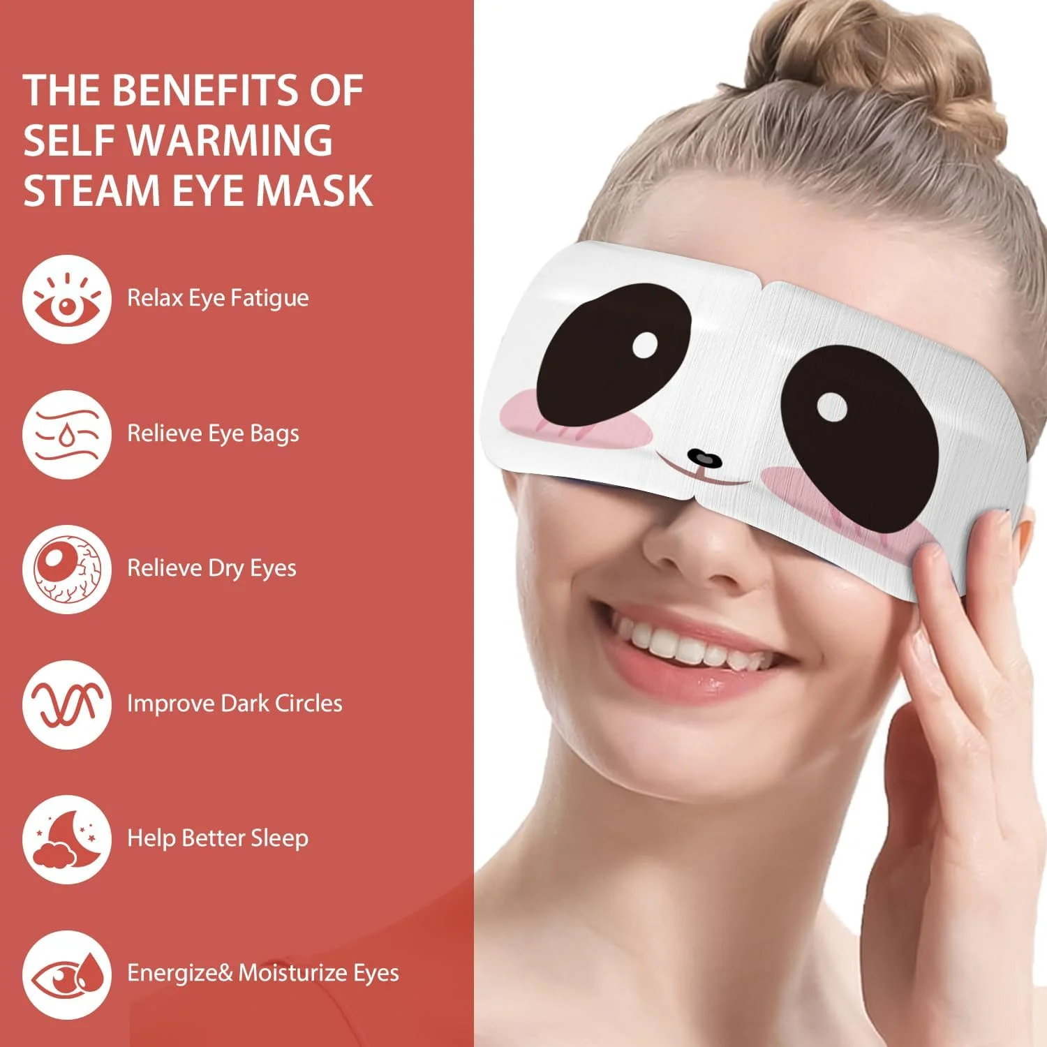 ماسک چشم بخار HIQUAY بسته 4 عددی، ماسک چشم خود گرم شونده برای خشکی چشم، ماسک چشم گرم بخار خود گرم شونده برای تسکین فوری خستگی، حلقه تیره و پف کردگی