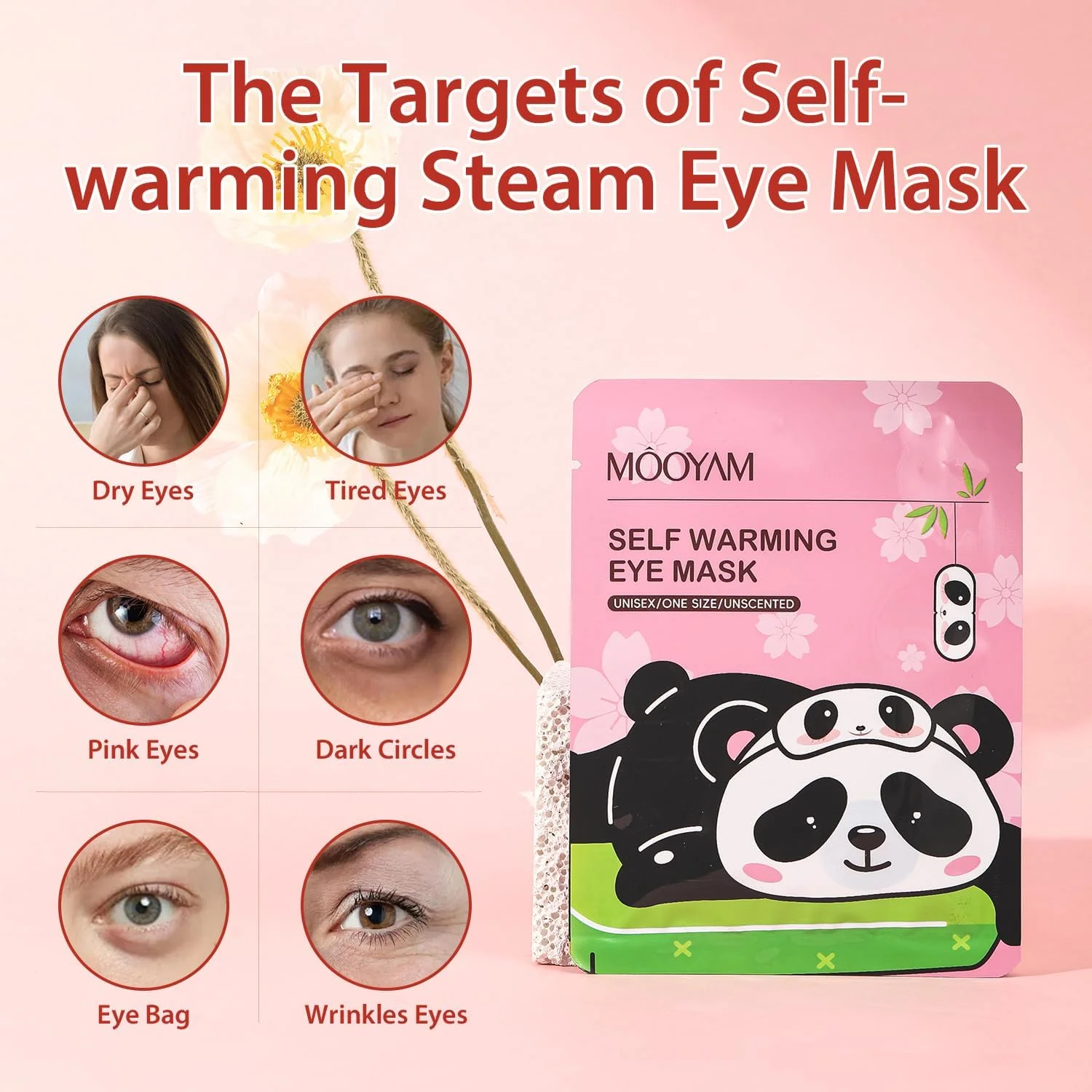 ماسک چشم بخار HIQUAY بسته 4 عددی، ماسک چشم خود گرم شونده برای خشکی چشم، ماسک چشم گرم بخار خود گرم شونده برای تسکین فوری خستگی، حلقه تیره و پف کردگی