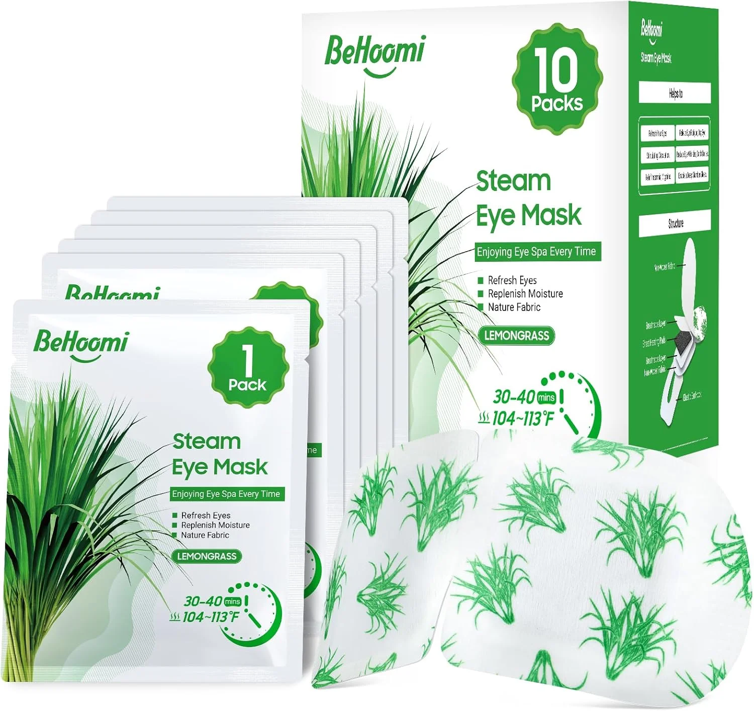 ماسک چشم بخار، 10 عددی، کمپرس گرم خود گرم شونده برای چشم، ماسک خواب چشم، ماسک چشم حرارتی مرطوب تسکین دهنده (رایحه علف لیمو) ماسک چشم بخار، 10 عددی، کمپرس گرم خود گرم شونده برای چشم، ماسک خواب چشم، ماسک چشم حرارتی مرطوب تسکین دهنده (رایحه علف لیمو)
