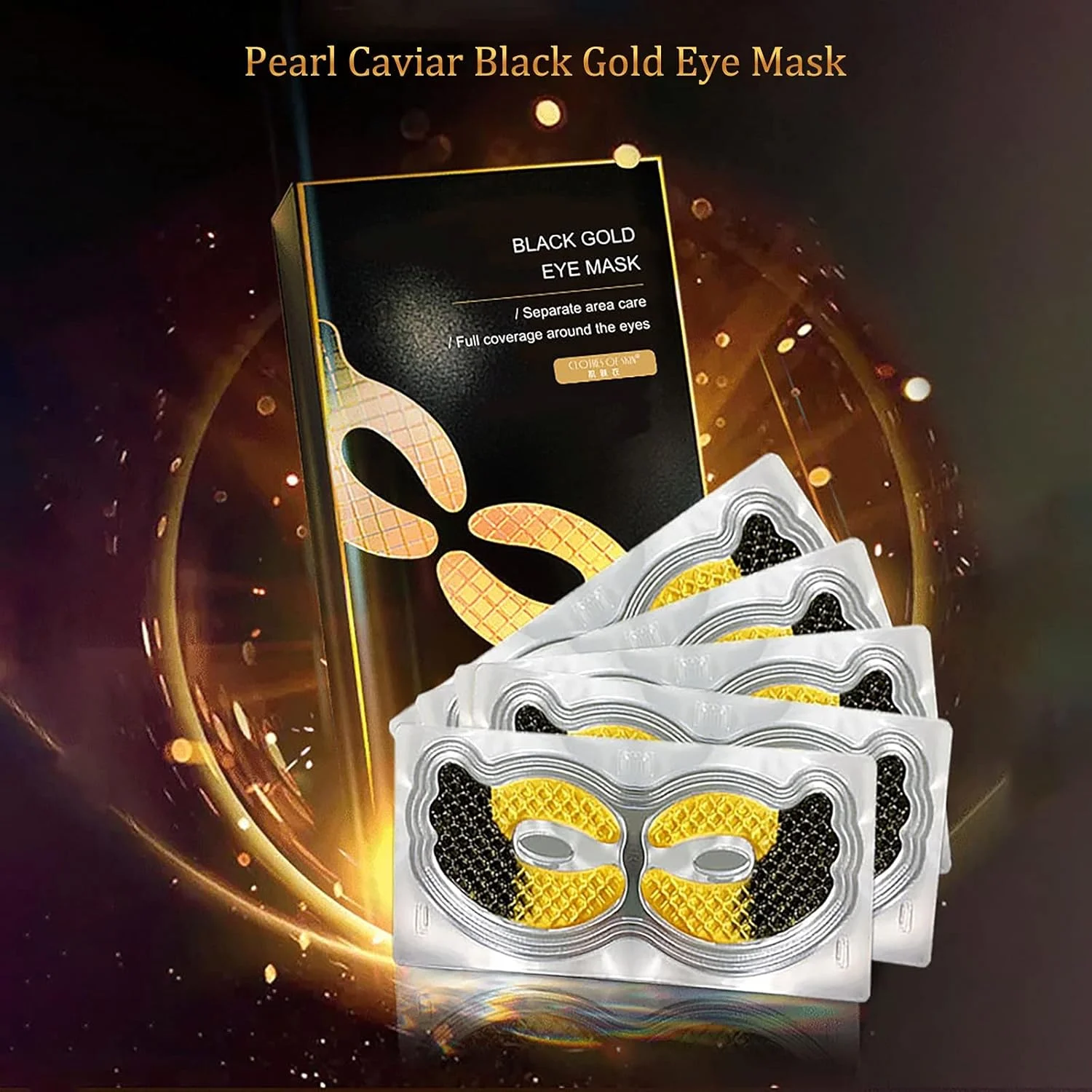 ماسک دور چشم حاوی مروارید و مواد مغذی برای مراقبت از پوست، کاهش چروک و تیرگی (چند رنگ، تک سایز)