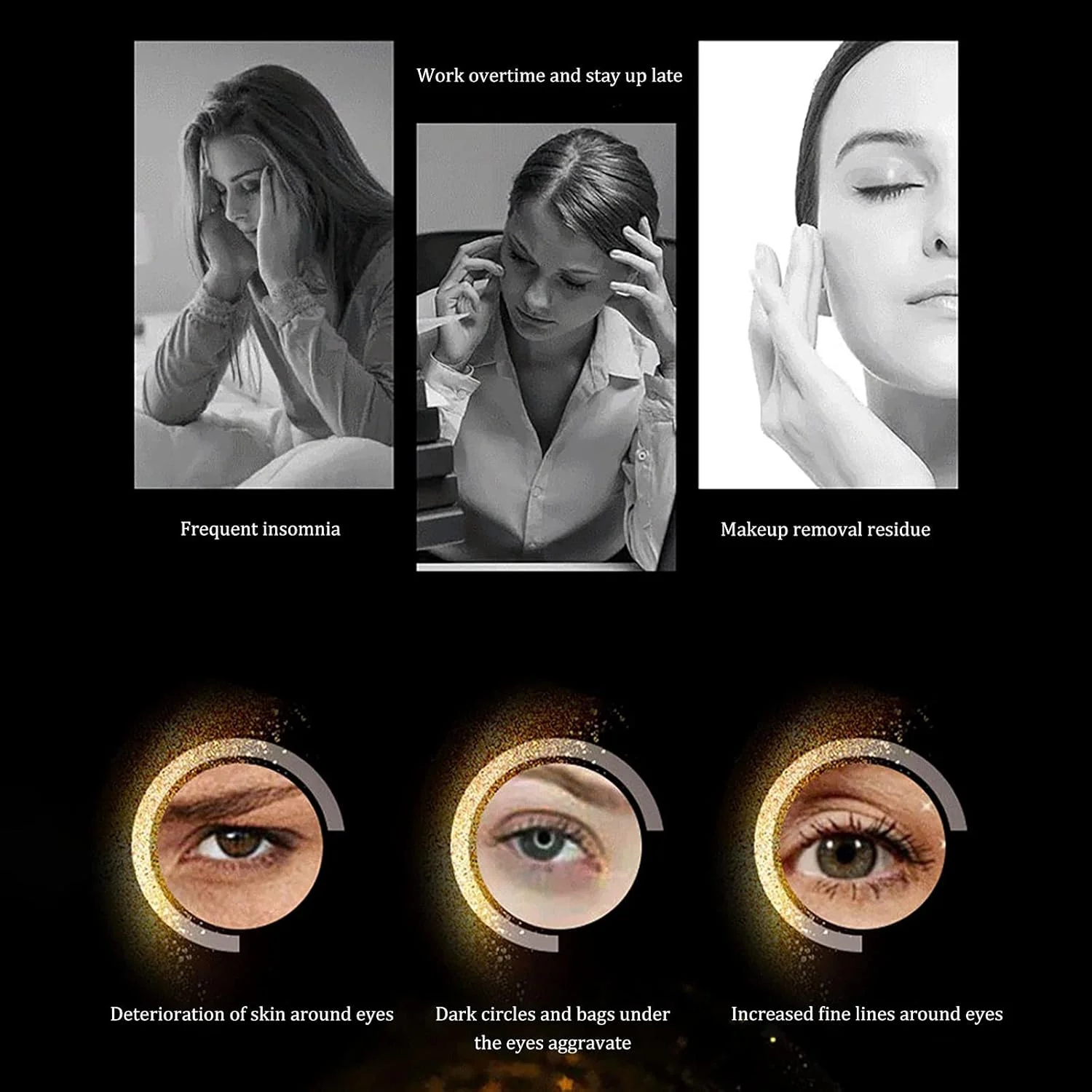 ماسک دور چشم حاوی مروارید و مواد مغذی برای مراقبت از پوست، کاهش چروک و تیرگی (چند رنگ، تک سایز)