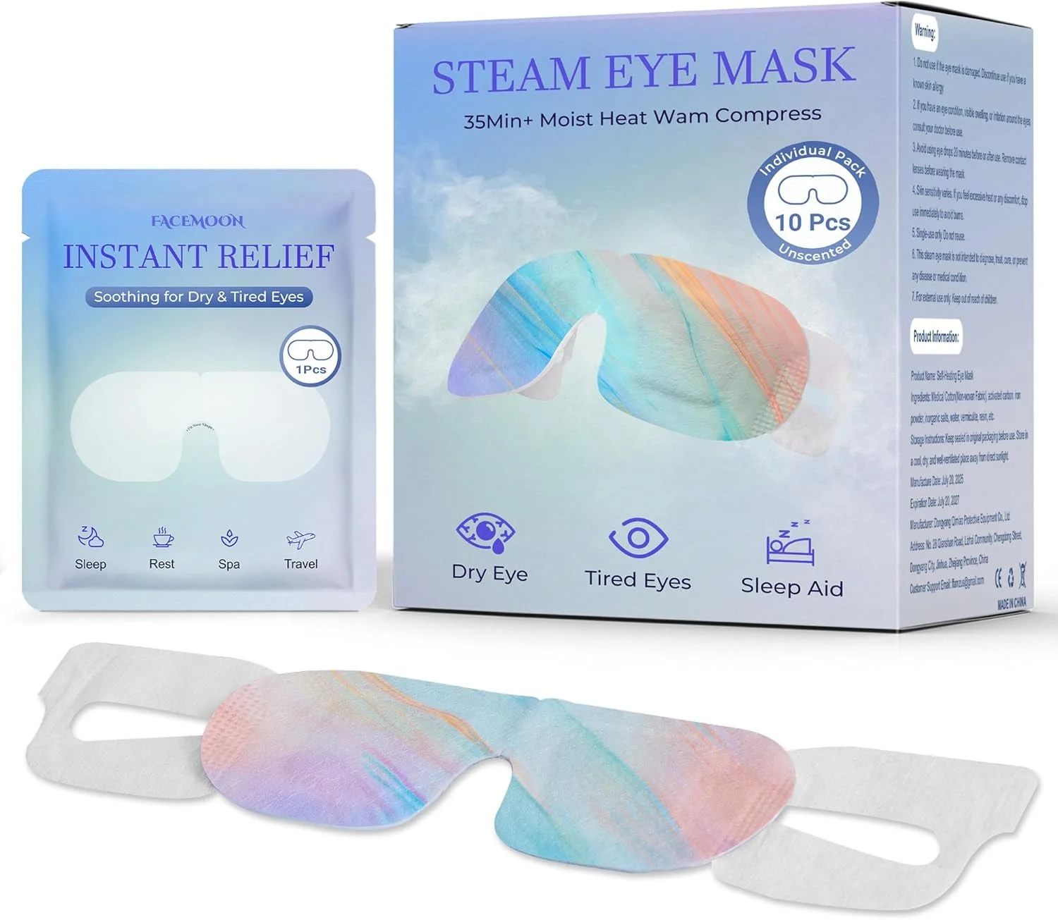 ماسک چشم بخار خود گرم شونده: کمپرس گرم چشم برای خشکی چشم، درمان گل مژه - 10 عدد ماسک خواب مرطوب یکبار مصرف برای رفع خستگی چشم و تسکین سردرد - ایده آل برای مسافرت و هدیه اسپا (بدون عطر) ماسک چشم بخار خود گرم شونده: کمپرس گرم چشم برای خشکی چشم، درمان گل مژه - 10 عدد ماسک خواب مرطوب یکبار مصرف برای رفع خستگی چشم و تسکین سردرد - ایده آل برای مسافرت و هدیه اسپا (بدون عطر)