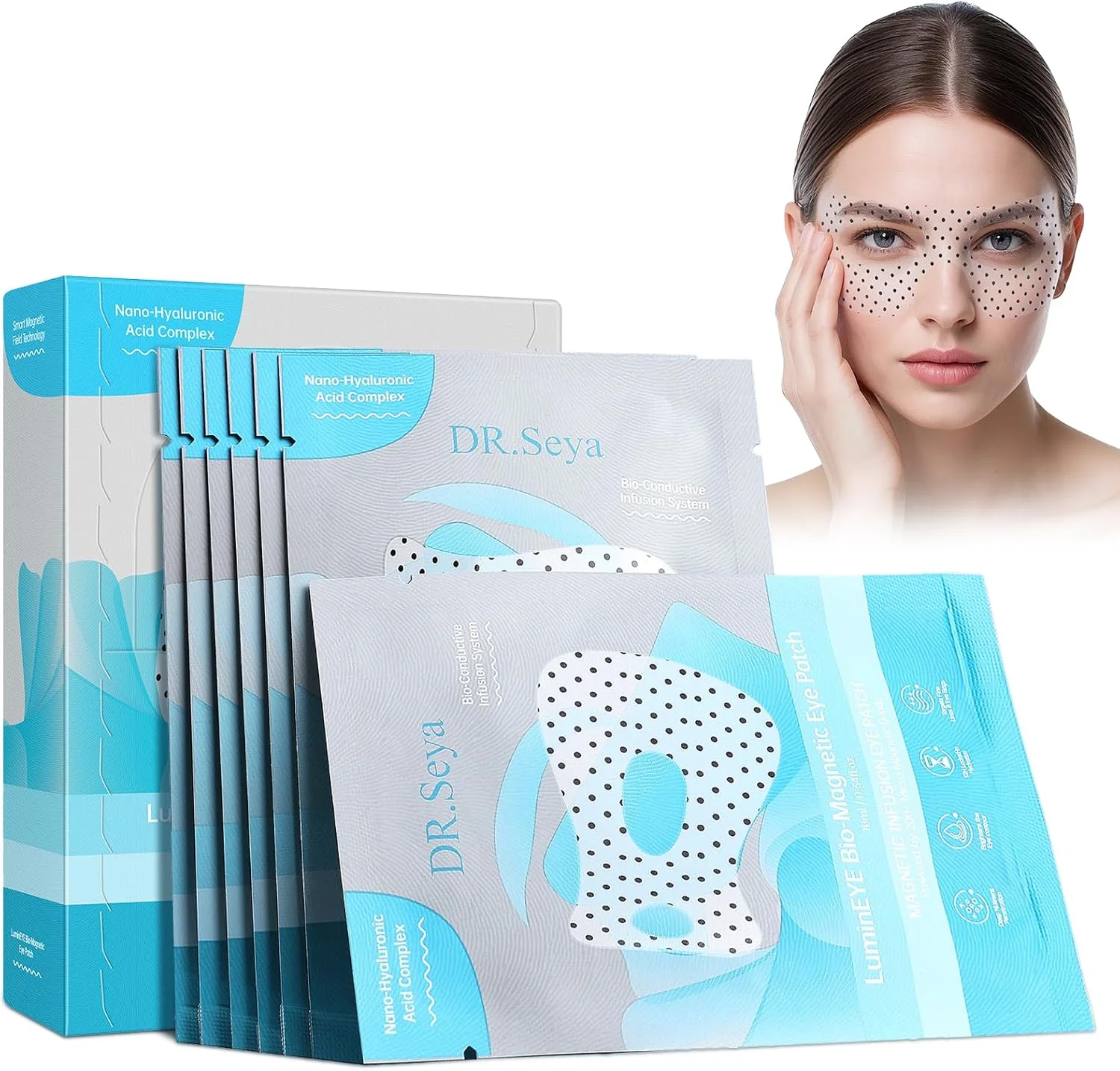 پدهای چشم هیالورونیک مغناطیسی ارگانیک، ماسک چشم، آبرسانی طولانی مدت، روشن کننده حلقه های تیره پدهای چشم هیالورونیک مغناطیسی ارگانیک، ماسک چشم، آبرسانی طولانی مدت، روشن کننده حلقه های تیره