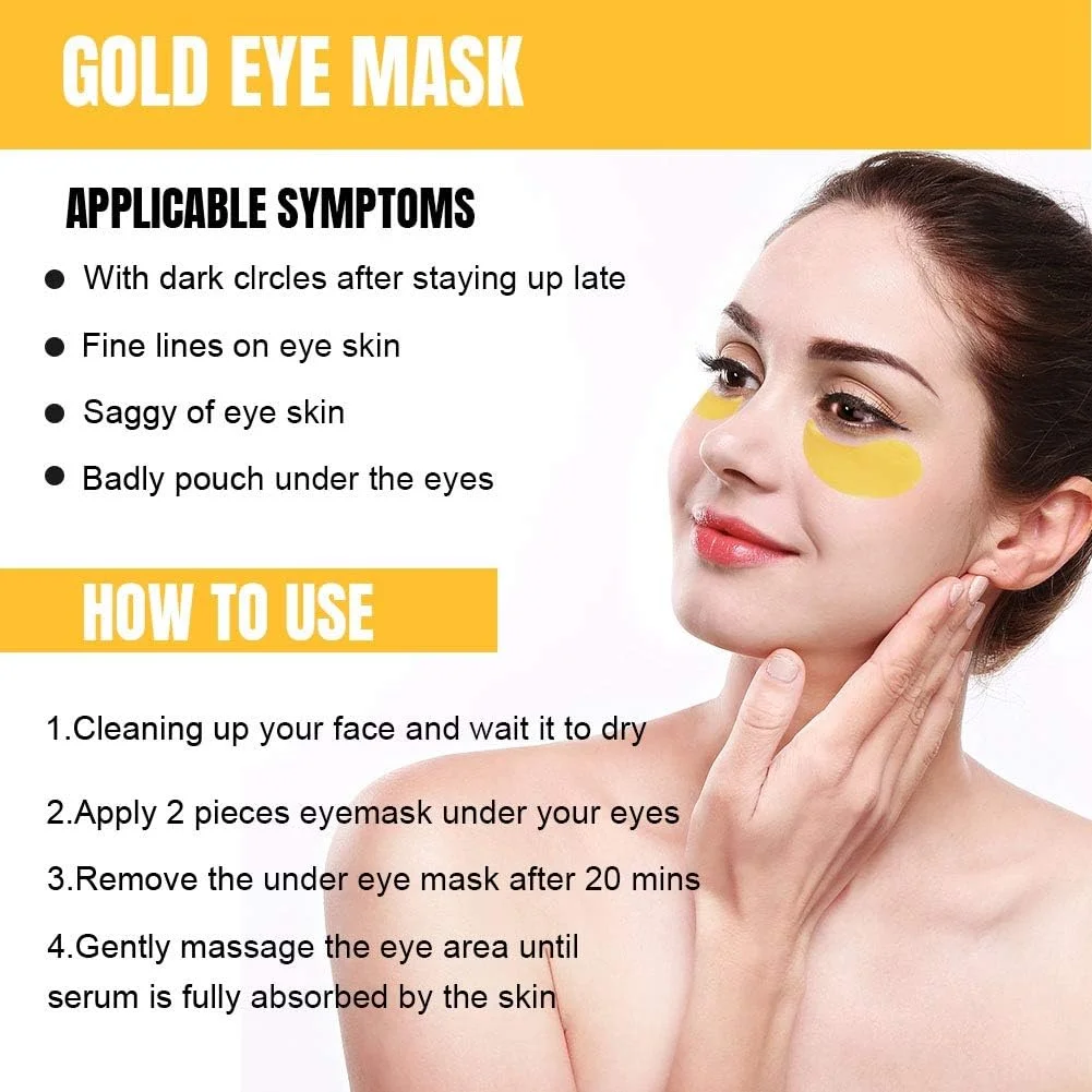 ماسک چشم کریستالی، 60 عدد پچ کلاژن ضد پیری، ضد چروک، رفع تیرگی دور چشم، مرطوب کننده پوست