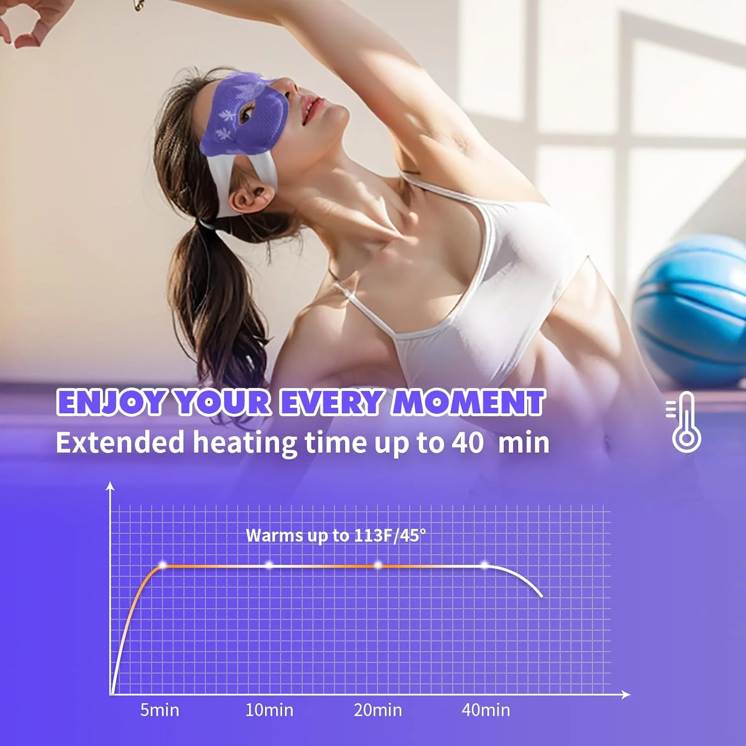 18 بسته ماسک چشم بخار برای خشکی چشم، ماسک چشم گرم 40 دقیقه ای، ماسک چشم حرارتی، کاهش پف و سیاهی دور چشم، ملزومات سفر، ماسک چشم برای خواب یکبار مصرف (اسطوخودوس، توخالی)