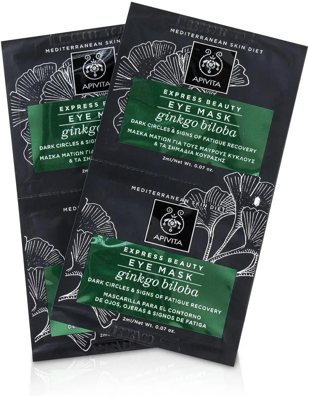 ماسک دور چشم حاوی جینکوبیلوبا Apivita Express Beauty (رفع تیرگی و علائم خستگی) 6x(2x2ml)