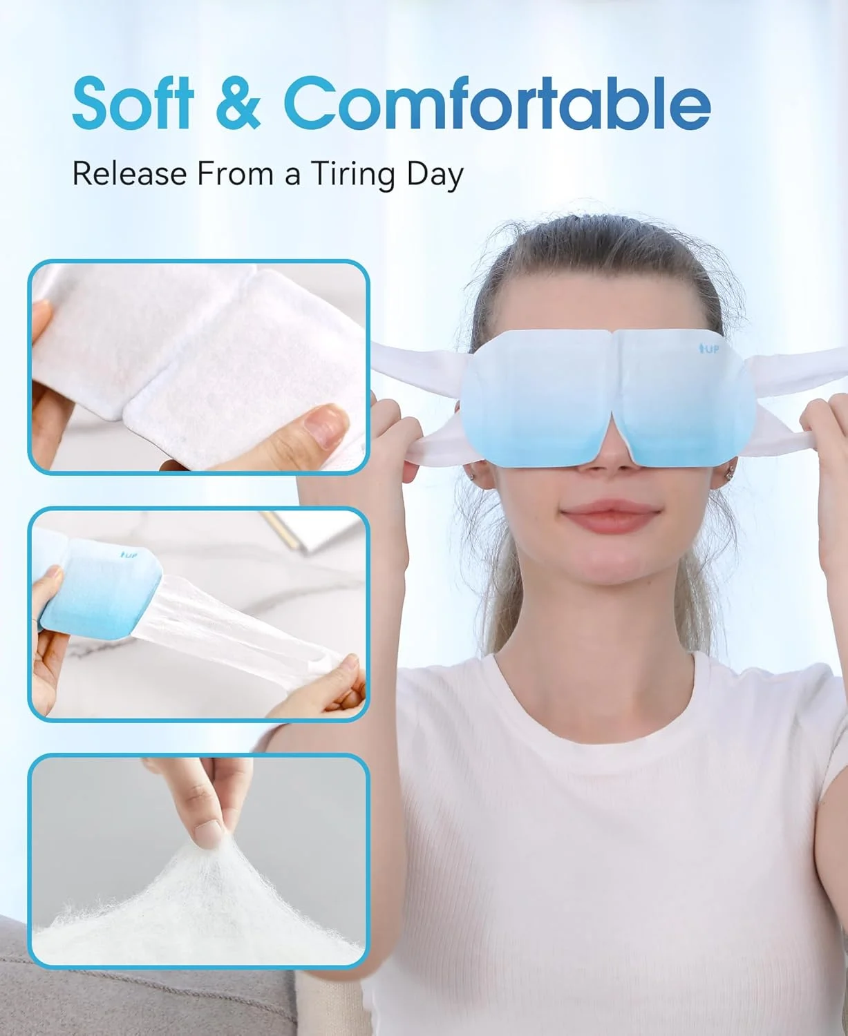 ماسک چشم بخار LC-dolida، بسته 7 عددی ماسک چشم گرم کننده و کمپرس گرم چشم برای خواب