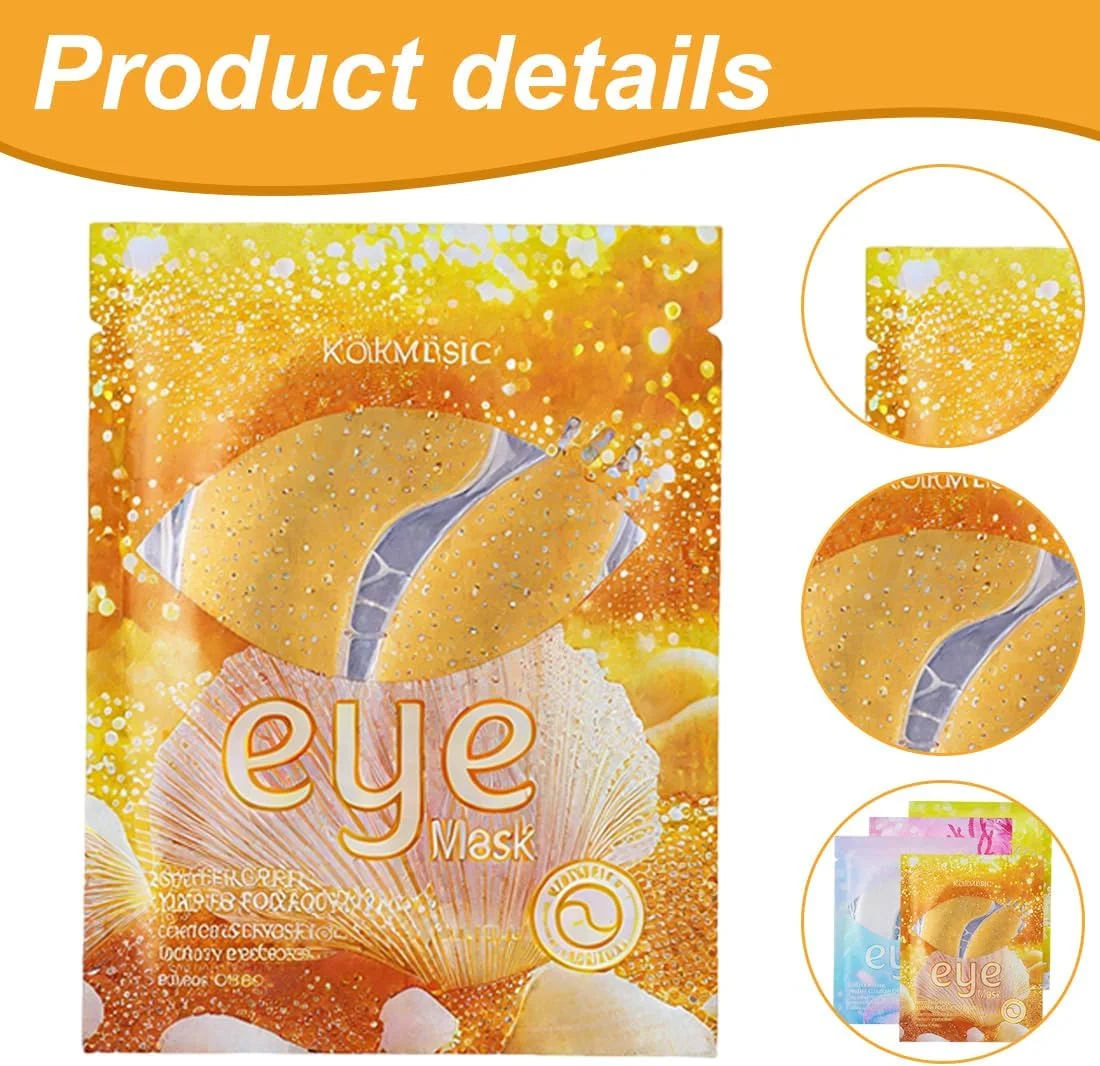 پد چشم دریایی، بسته 16 عددی، 4 نوع پد چشم با کلاژن دریایی طبیعی، پد چشم هیالورونیک درخشان برای چشم های پف کرده، ضد چروک، سیاهی و پف زیر چشم (قرمز، زرد، سفید، نارنجی)