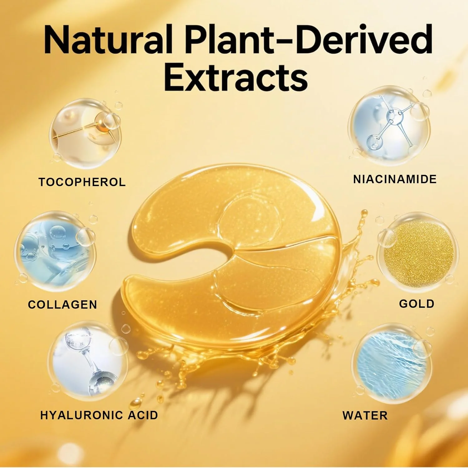 پدهای طلایی دور چشم، پدهای کلاژن طلایی دور چشم، پدهای ضد پیری دور چشم، ماسک چشم اسید هیالورونیک و کلاژن، برای مقابله با حلقه های تیره و پف زیر چشم، برای چین و چروک و تورم، بسته 40 عددی