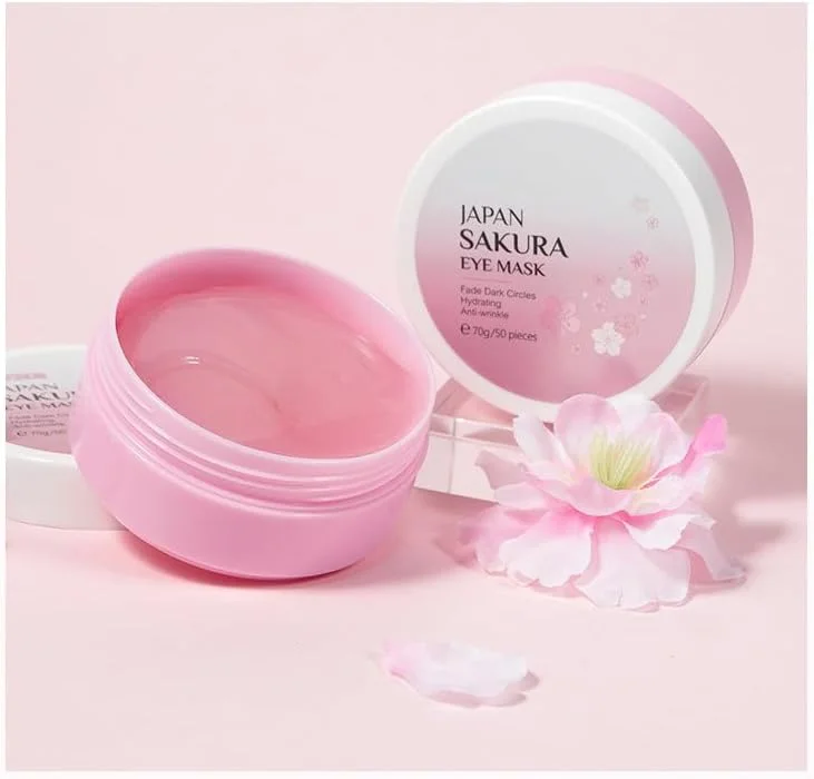 ماسک چشم ساکورا BeautyMall، یک جعبه، تسکین دهنده، لیفتینگ، سفت کننده و مرطوب کننده، 70 گرم / 50 عدد