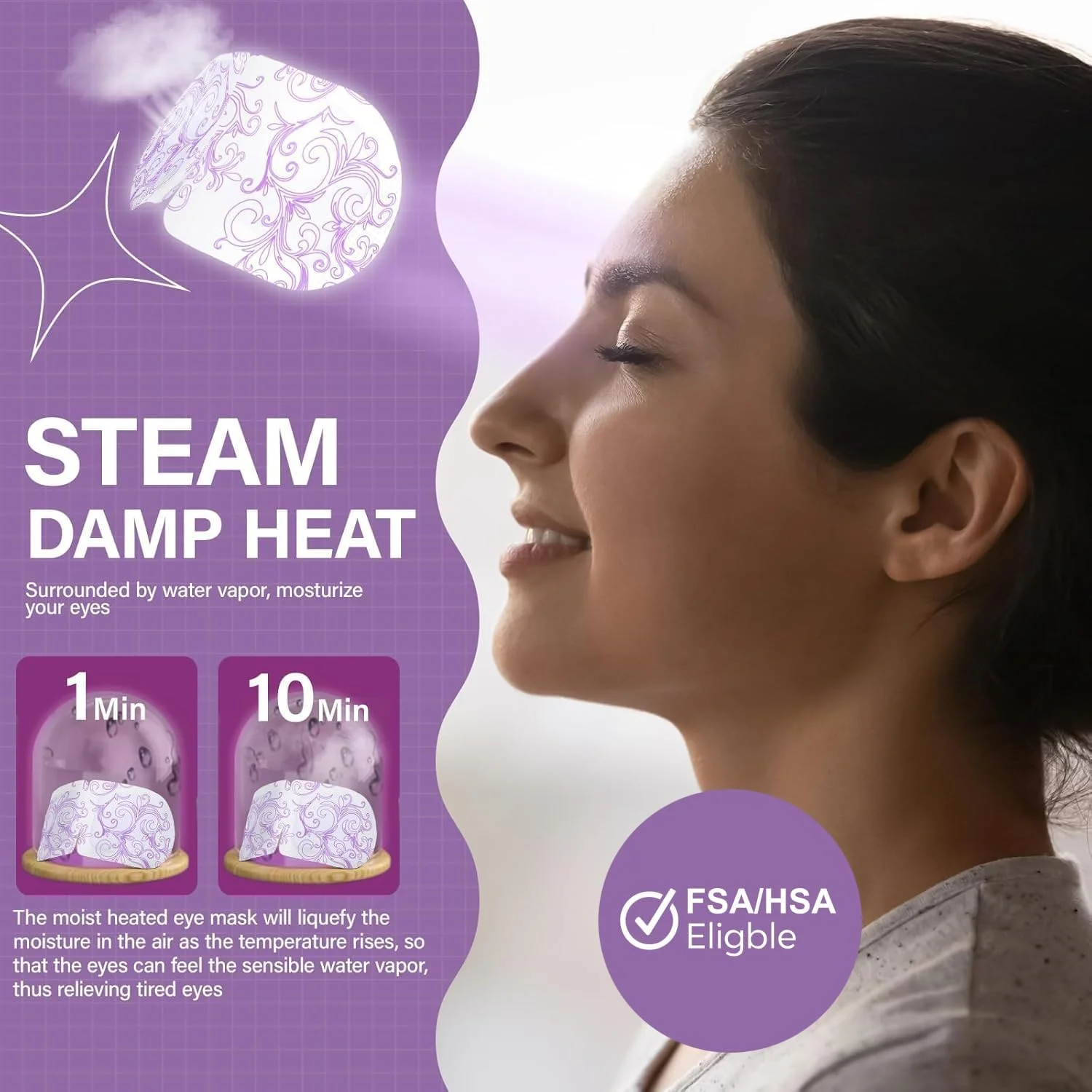 ماسک چشم پرو سی آی وی، 16 عددی، برای سیاهی و پف زیر چشم، ماسک چشم بخار یکبار مصرف، تسکین دهنده سردرد، خشکی چشم، تسکین استرس، رفع خستگی چشم، رایحه اسطوخودوس