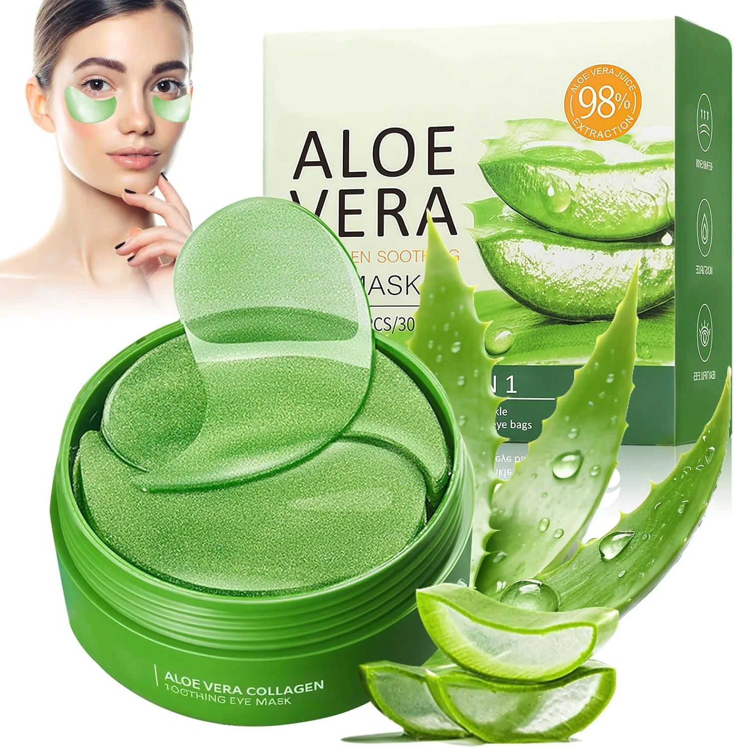 ماسک زیر چشم مدل Aloe Vera بسته 60 عددی