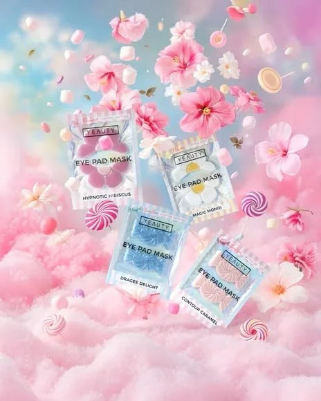 پد ماسک چشم جادویی مونوی YEAUTY - پدهای چشم گل‌دار مرطوب‌کننده با اسید هیالورونیک و عصاره نارگیل - نسخه محدود - 1 جفت