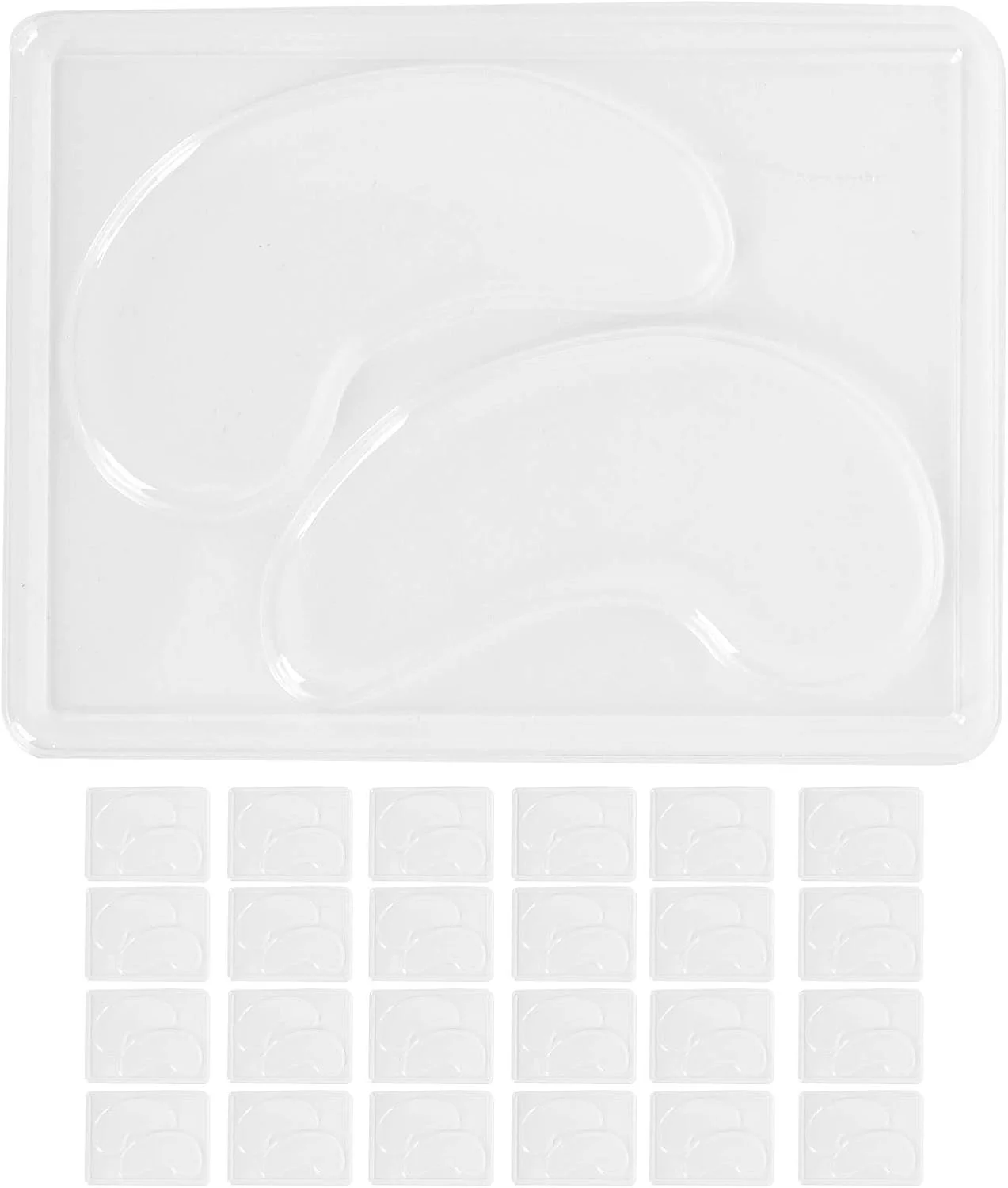 قالب ماسک چشم Sonew، 25 عددی، قالب شفاف ماسک چشم، ماسک چشم قابل حمل و استفاده مجدد، مجموعه سینی پچ