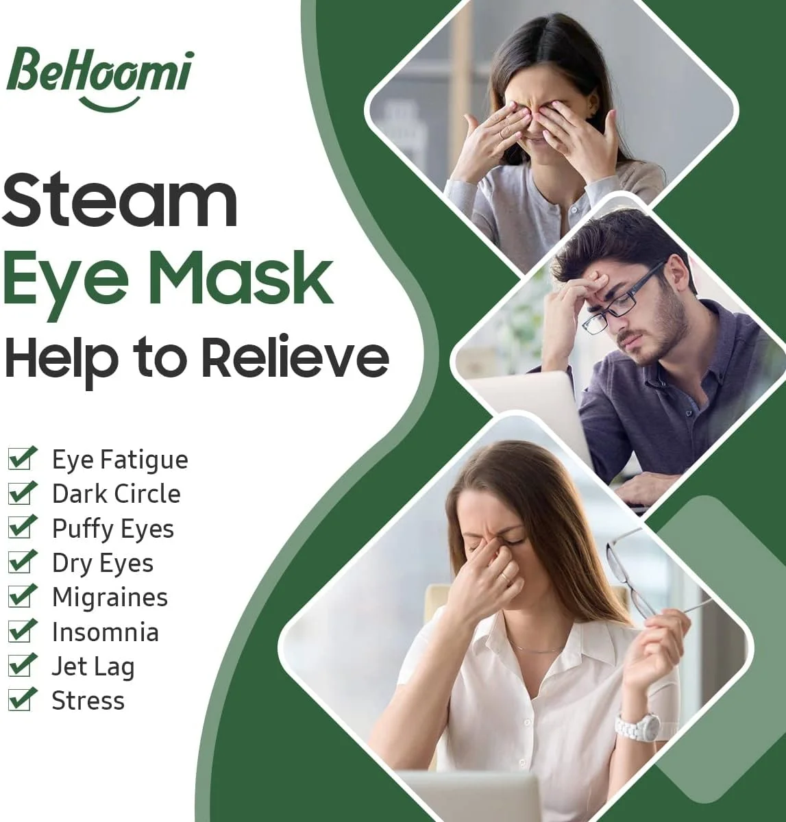 30 عدد ماسک چشم بخار، کمپرس گرم ماسک چشم گرم کننده برای چشم، ماسک های چشم یکبار مصرف خود گرم شونده برای خواب در خانه، اسپا، ملزومات سفر و هدایای آرامش بخش (درخت چای)