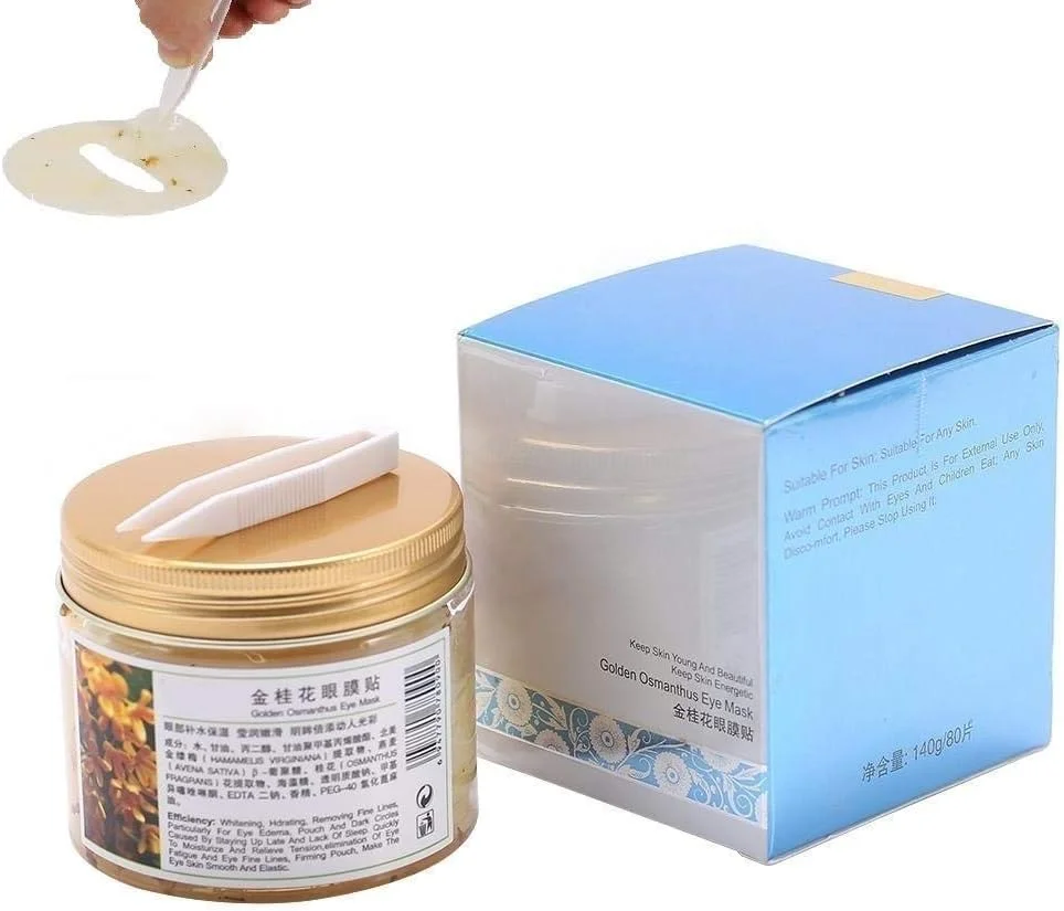 ماسک چشم، 80 عدد در هر بطری ماسک چشم گل اوسمانتوس طلایی ضد چروک مغذی مرطوب کننده پچ پلک