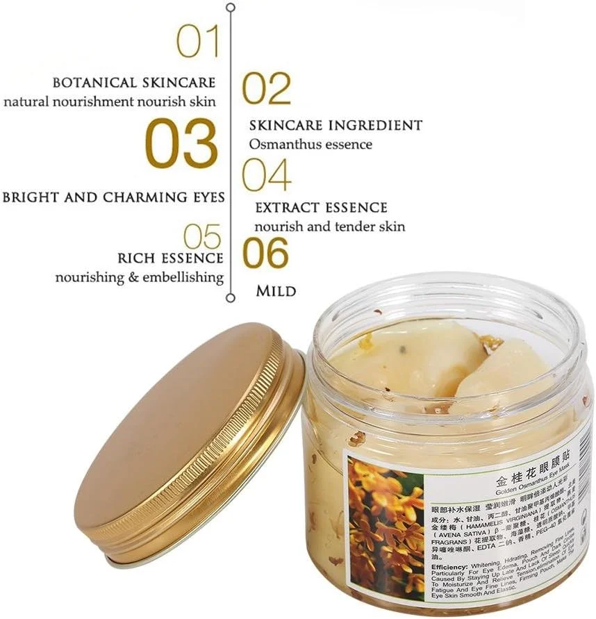 ماسک چشم، 80 عدد در هر بطری ماسک چشم گل اوسمانتوس طلایی ضد چروک مغذی مرطوب کننده پچ پلک ماسک چشم، 80 عدد در هر بطری ماسک چشم گل اوسمانتوس طلایی ضد چروک مغذی مرطوب کننده پچ پلک