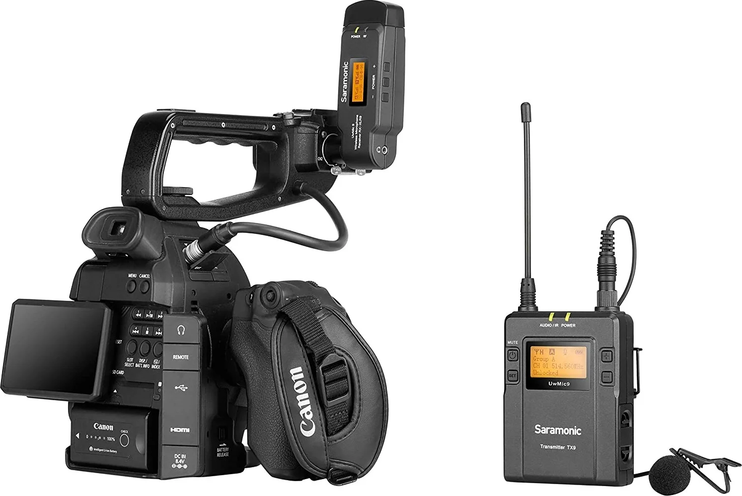 سیستم میکروفون بیسیم UHF سارامونیک مدل UWMIC9 KIT7 RX-XLR9+TX9 مناسب دوربین/فیلمبرداری - مشکی | AWP-7362 سیستم میکروفون بیسیم UHF سارامونیک مدل UWMIC9 KIT7 RX-XLR9+TX9 مناسب دوربین/فیلمبرداری - مشکی | AWP-7362