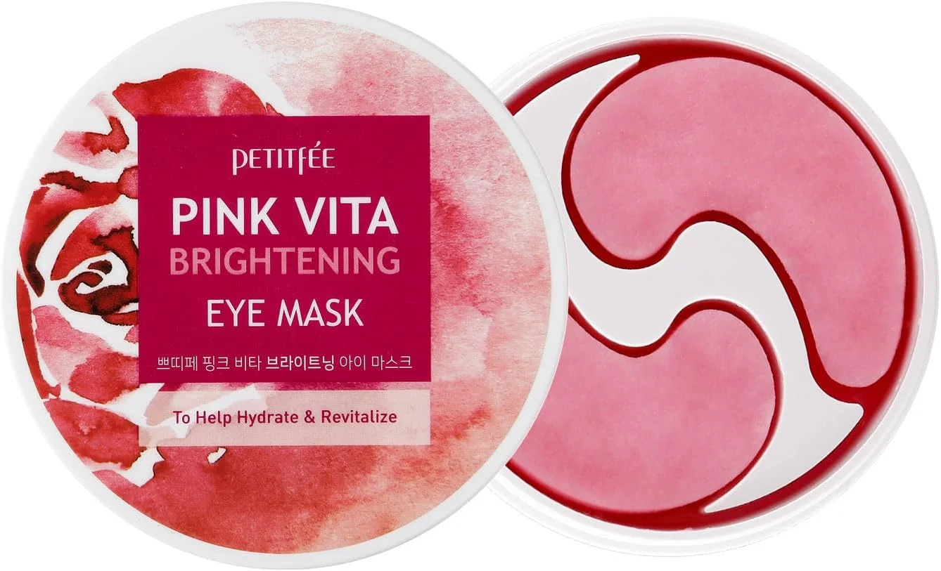 پچ دور چشم روشن کننده حاوی ویتامین های صورتی پتیتفی (60 عدد)، روشن کننده و مرطوب کننده پوست دور چشم حاوی عصاره گل رز