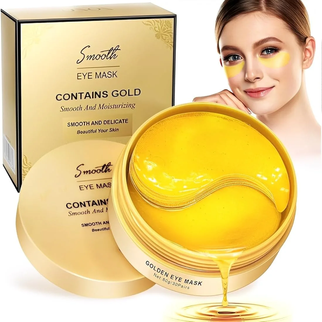 پدهای دور چشم، 60 عدد پد دور چشم، پچ های دور چشم، پدهای کلاژن دور چشم برای رفع سیاهی دور چشم حاوی آلوئه ورا، ماسک دور چشم حاوی اسید هیالورونیک، رفع سیاهی دور چشم، چین و چروک، پف و ورم زیر چشم