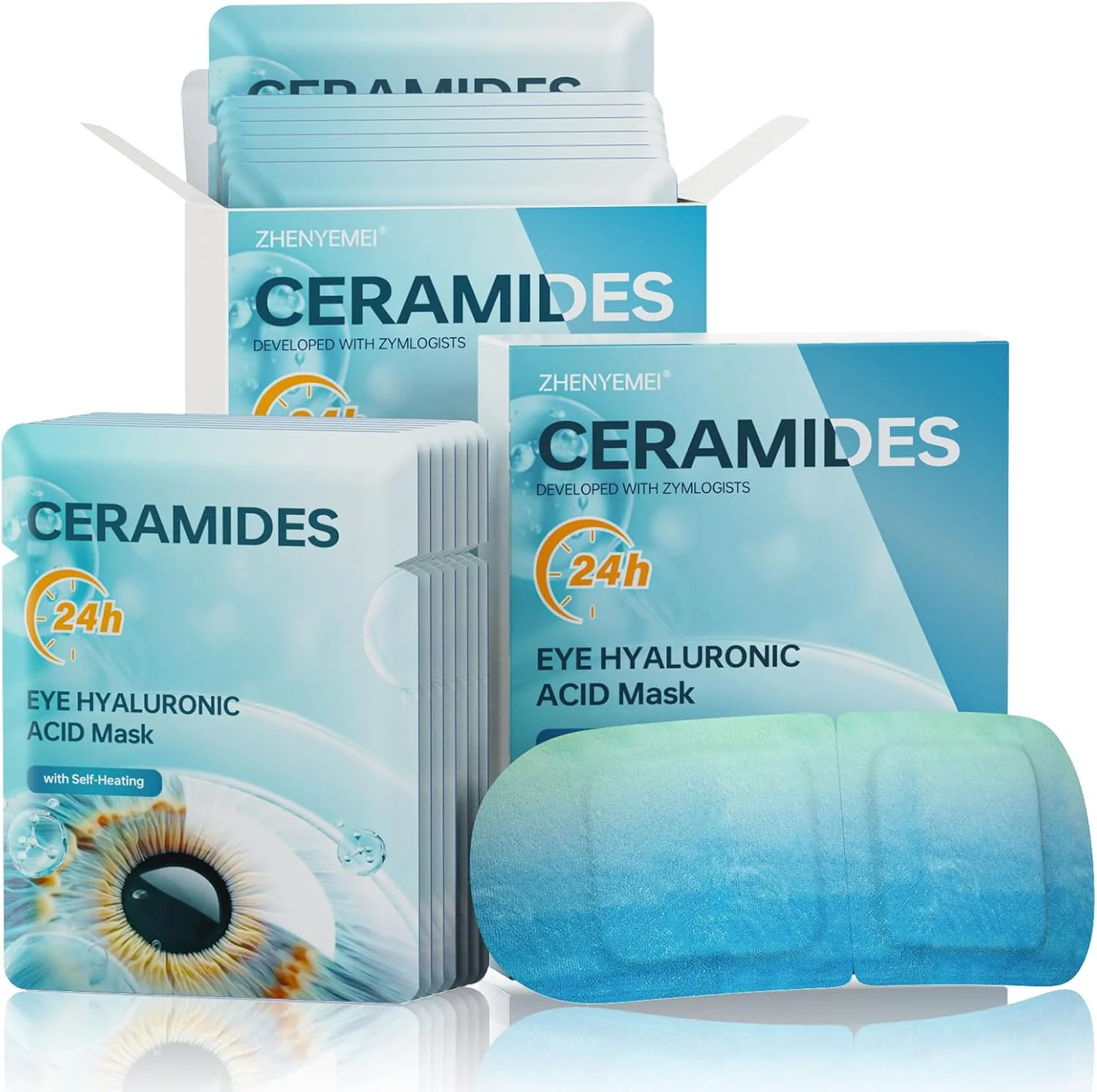 کمپرس گرم خود گرم شونده اسید هیالورونیک برای چشم، ماسک چشم گرم برای تسکین سریع خشکی چشم، 14 عددی ماسک چشم بخار، ماسک چشم بخار مرطوب کننده و بسیار موثر