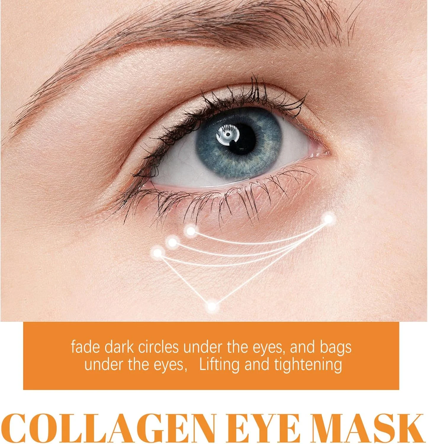 ماسک چشم کلاژن 10 عددی، پچ چشم سفت کننده، روشن کننده و مرطوب کننده پوست، حاوی اسانس کلاژن، محو کننده چین و چروک، ضد پیری