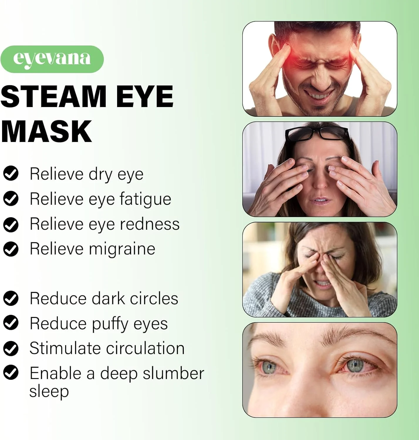 16 عدد ماسک چشم بخار، حرارت عمیق اضافی برای خشکی چشم، تسکین سریع سوزش، التهاب، پف کردگی چشم های حساس و خستگی چشم، کمپرس گرم خود گرم شونده یکبار مصرف (بدون عطر)