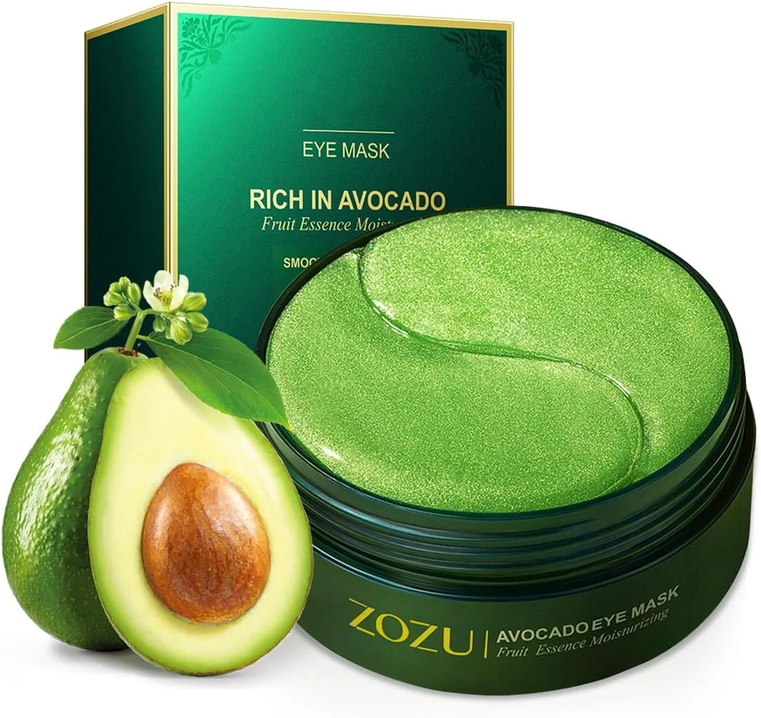 پدهای زیر چشم، 60 عدد پد زیر چشم، ماسک زیر چشم اسید هیالورونیک، رفع سیاهی دور چشم، چین و چروک، پف و گودی زیر چشم، پدهای چشم، پدهای زیر چشم ضد سیاهی دور چشم، کاهش چین و چروک و رفع خستگی چشم، عصاره آووکادو