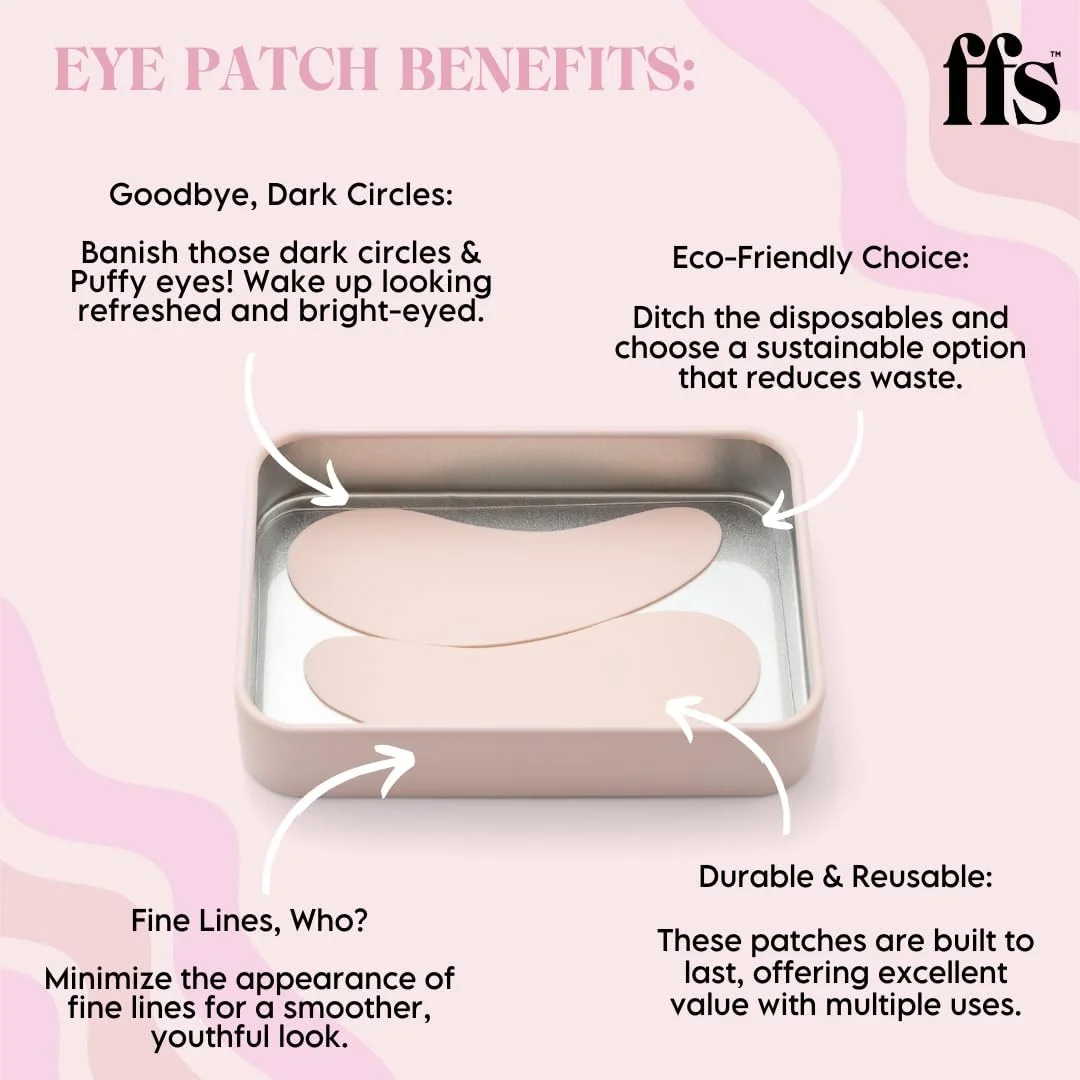 پدهای سیلیکونی دور چشم FFS Beauty - پدهای زیر چشم قابل استفاده مجدد برای کاهش پف، تیرگی و خطوط ریز - ضد حساسیت، سیلیکون درجه پزشکی