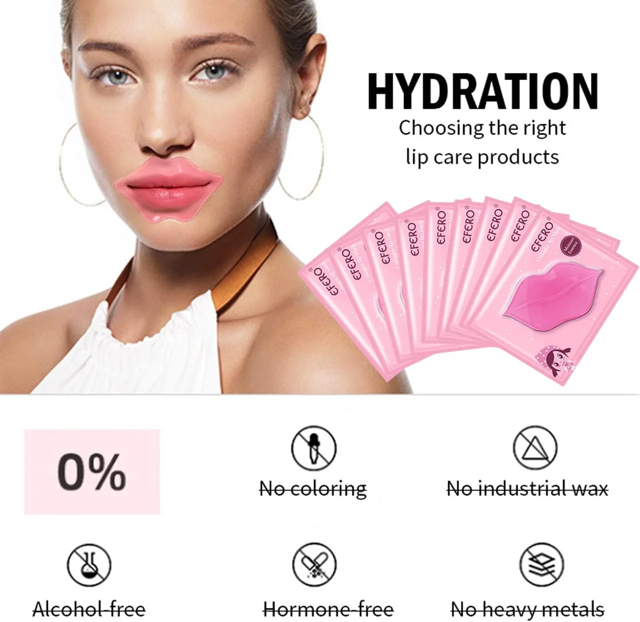 ماسک لب مرطوب کننده صورتی MEICOLY ماسک چشم کلاژن کریستالی ژل ضد پیری پچ های چشم حذف کننده حلقه های تیره 18 بسته با جعبه