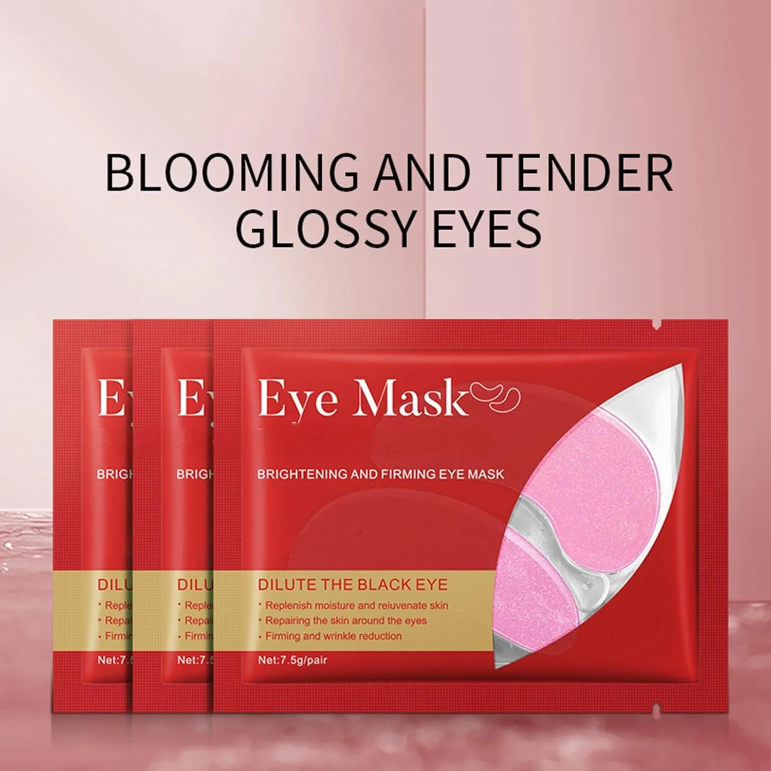 پدهای ماسک صورت برای رفع سیاهی دور چشم، پد ضد پف و چروک چشم، ماسک پد خنک کننده و طراوت بخش چشم [بسته 10 عددی، قرمز]