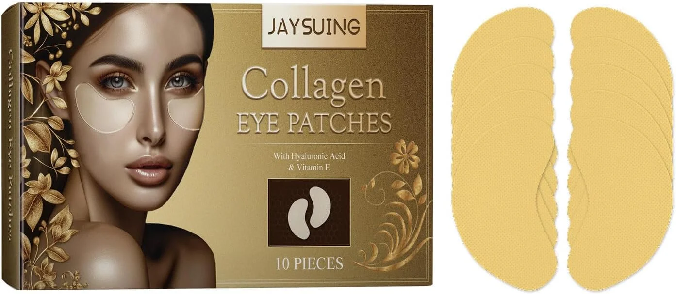 پچ زیر چشم Fawoonu (10 جفت) - مراقبت از چشم طلایی خنک کننده برای چین و چروک، پف و سیاهی دور چشم، درمان مراقبت از پوست برای آقایان و بانوان