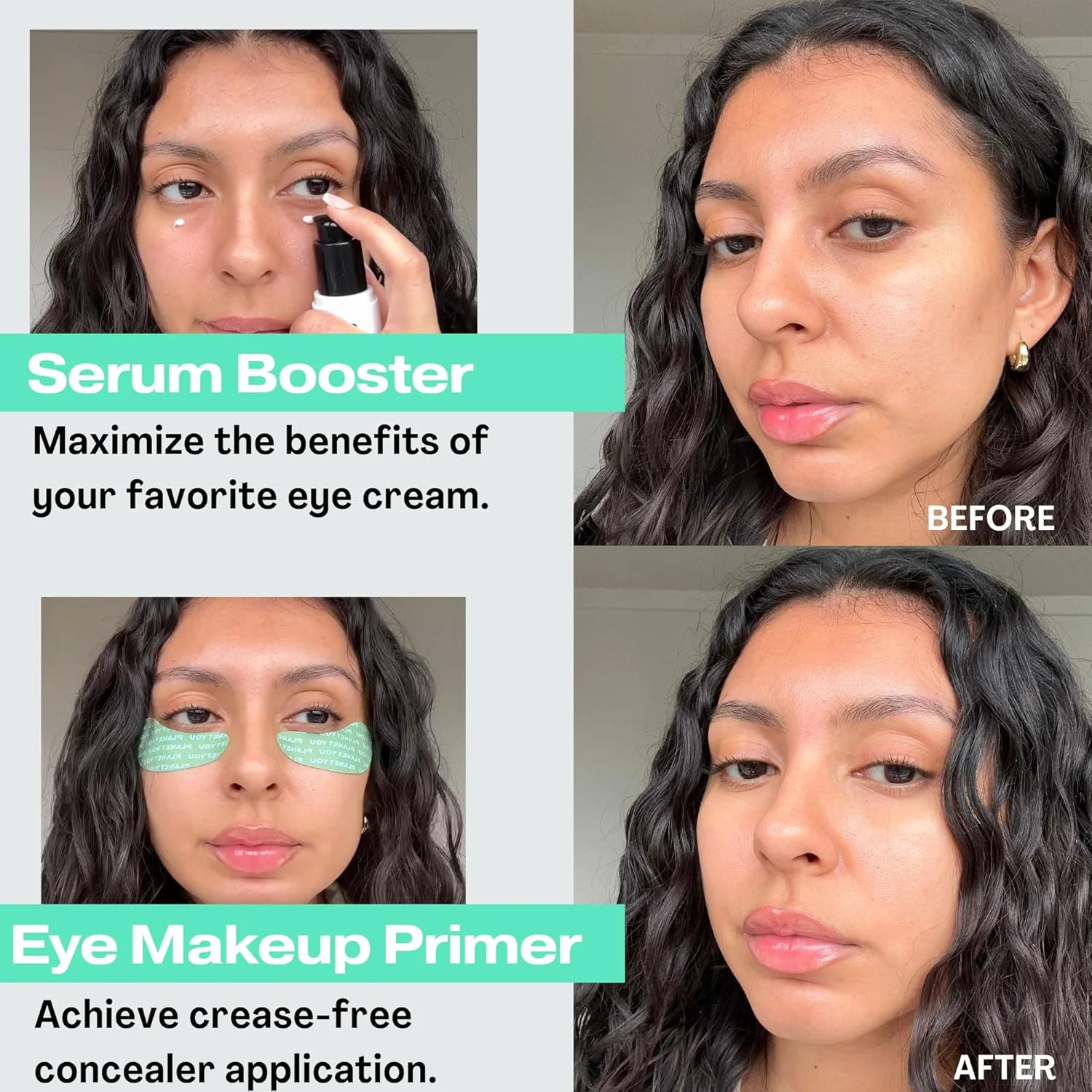 پدهای زیر چشم چندبار مصرف پاف آف - پدهای سیلیکونی برای پف، سیاهی و خستگی دور چشم، و چروک - پد آبرسان برای مراقبت از پوست و خود مراقبتی - دارای جعبه فلزی - 1 جفت