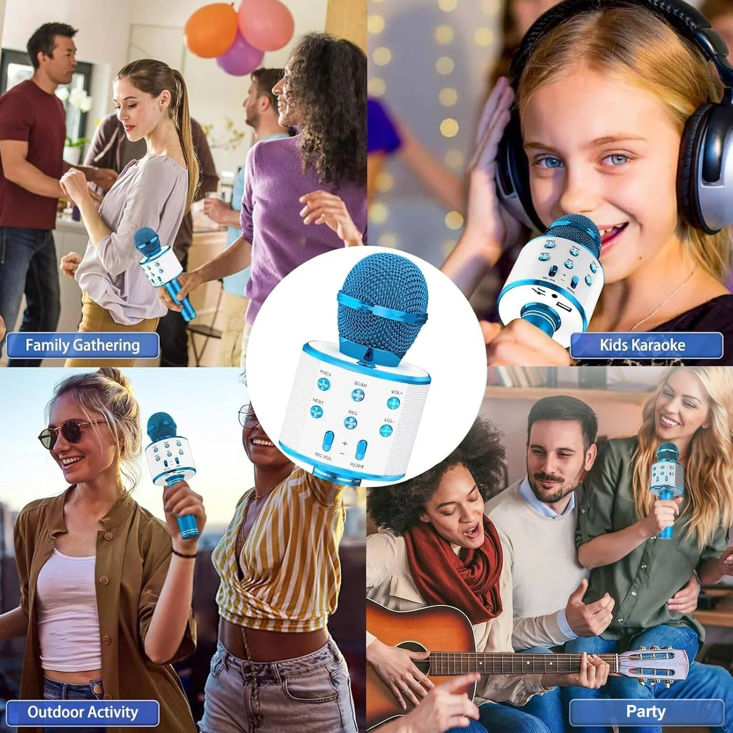 میکروفون کارائوکه بلوتوث بی سیم STAYOUNG برای کودکان - پخش کننده و ضبط کننده میکروفون کارائوکه دستی قابل حمل 5 در 1 با رادیو FM ریمیکس قابل تنظیم میکروفون کارائوکه بلوتوث بی سیم STAYOUNG برای کودکان - پخش کننده و ضبط کننده میکروفون کارائوکه دستی قابل حمل 5 در 1 با رادیو FM ریمیکس قابل تنظیم