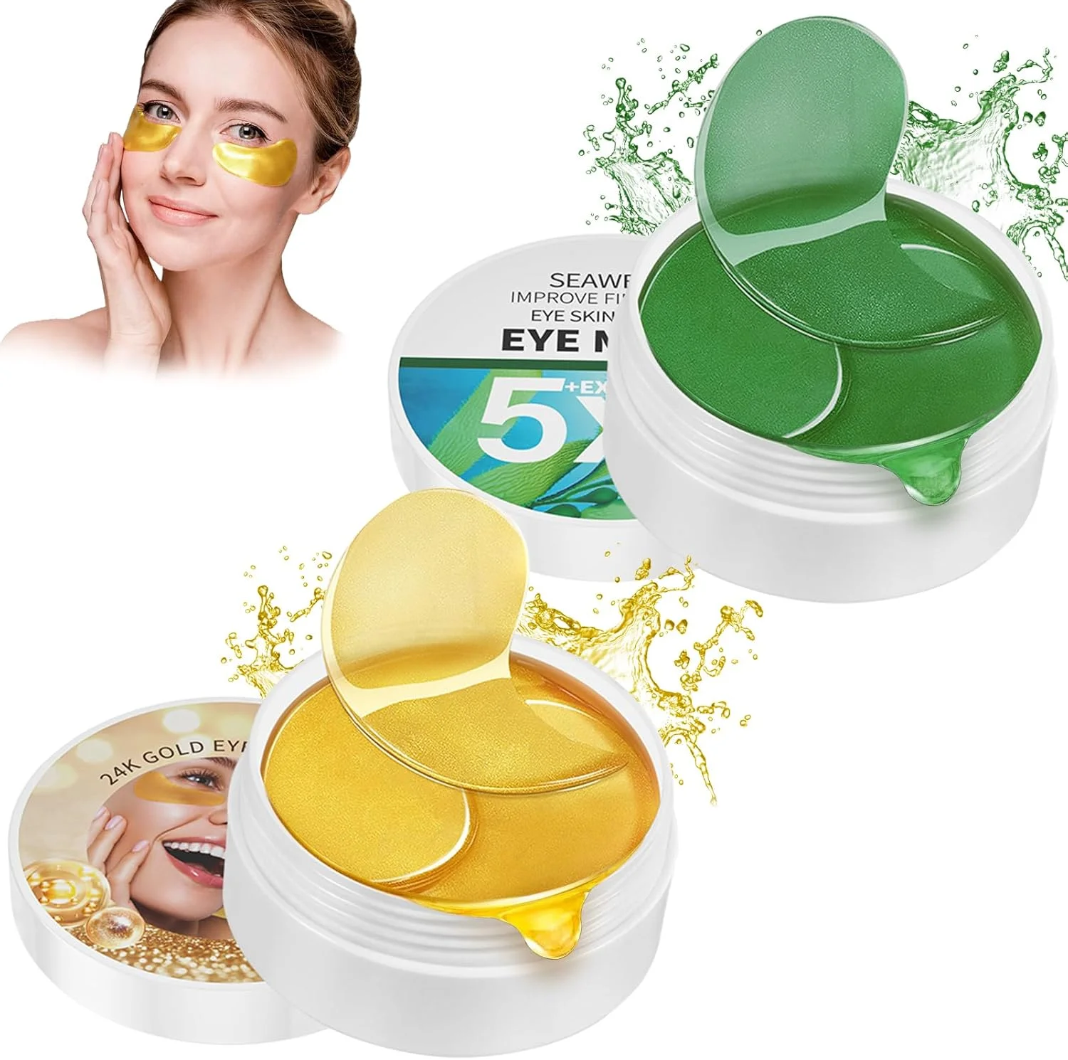 پد زیر چشم برای رفع سیاهی دور چشم، پدهای هیالورونیک اسید، رفع چین و چروک، رفع پف زیر چشم، ماسک چشم، ضد پیری، لیفتینگ، مرطوب کننده، پد خنک کننده چشم، بسته 120 عددی