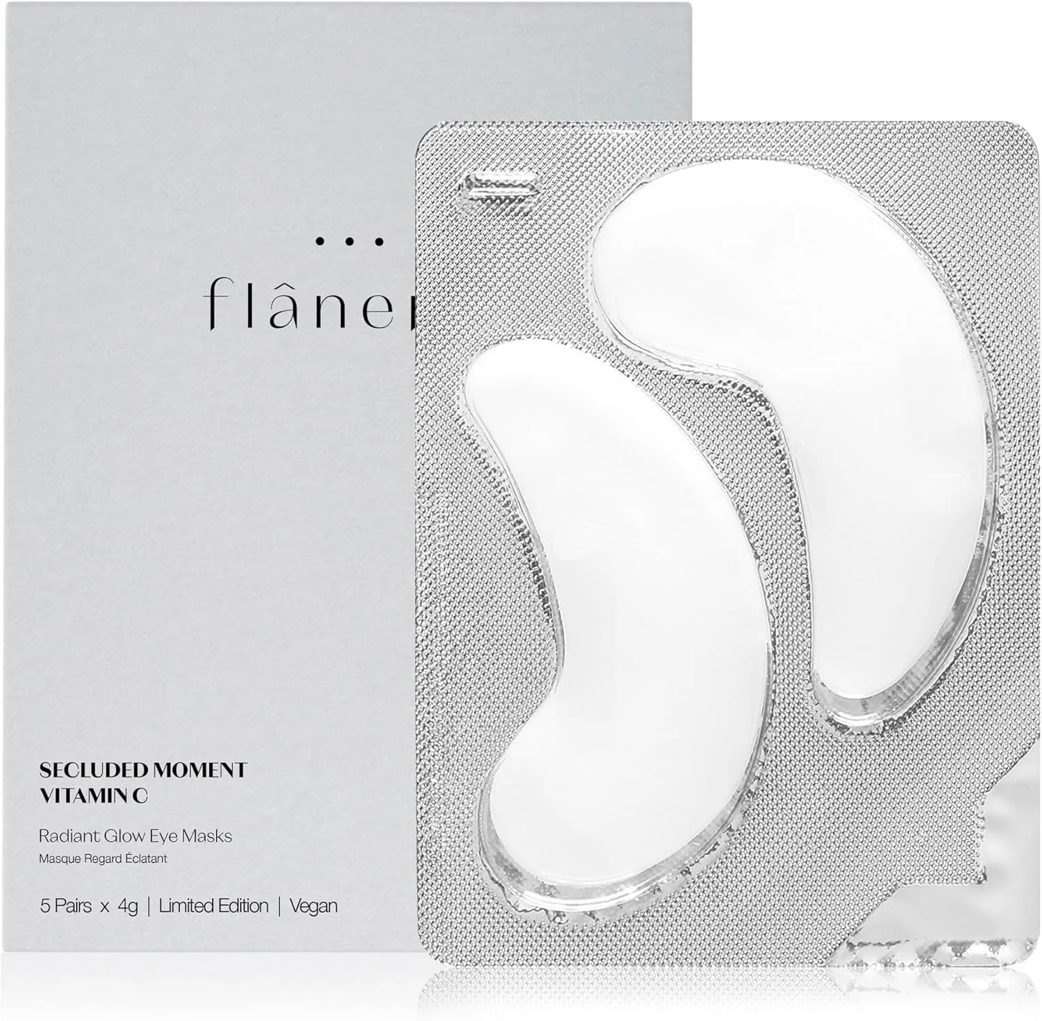 ماسک دور چشم درخشان فلنری | بسته 5 عددی | 5 عدد 4 گرمی، حاوی ویتامین C، کلاژن و اسید هیالورونیک، فرمول وگان